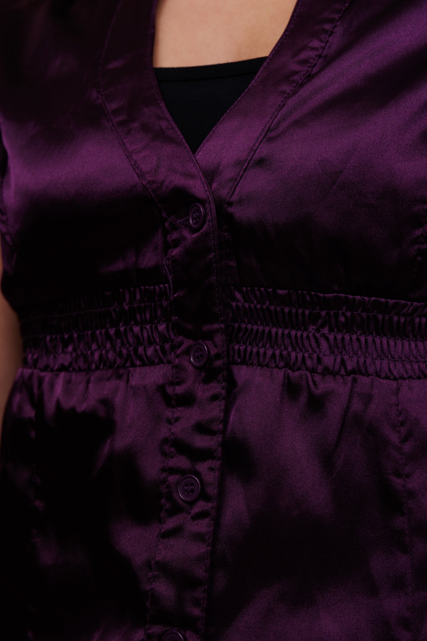00's Purple Satin Taly Weijl Top S/M