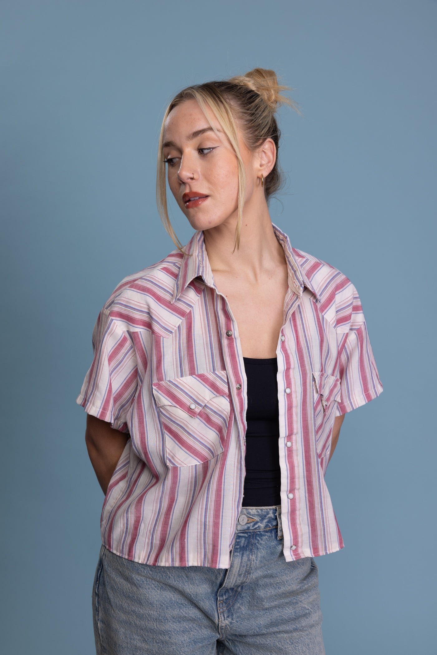 70's Reworked Striped Wrangler Shirt S/M