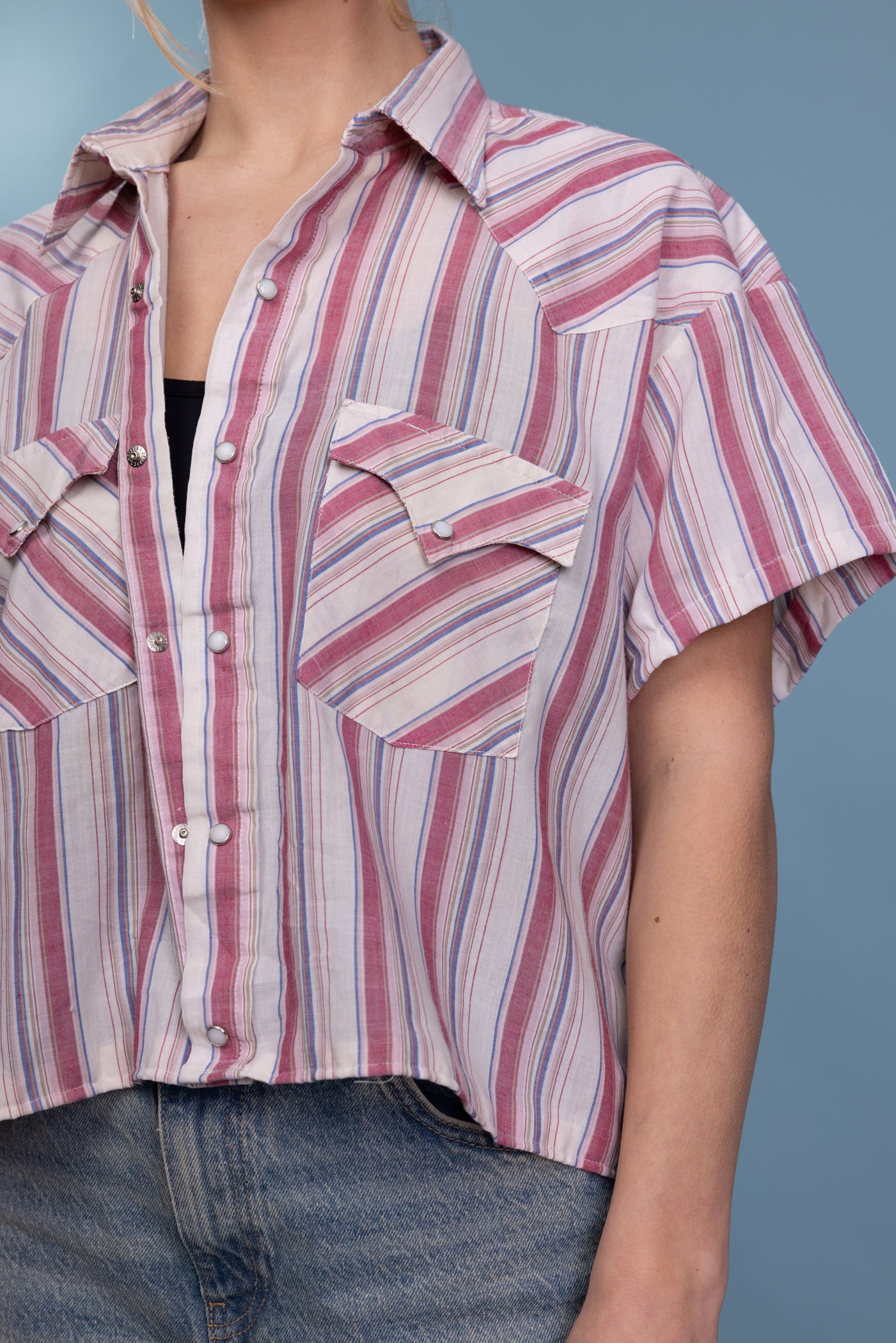 70's Reworked Striped Wrangler Shirt S/M