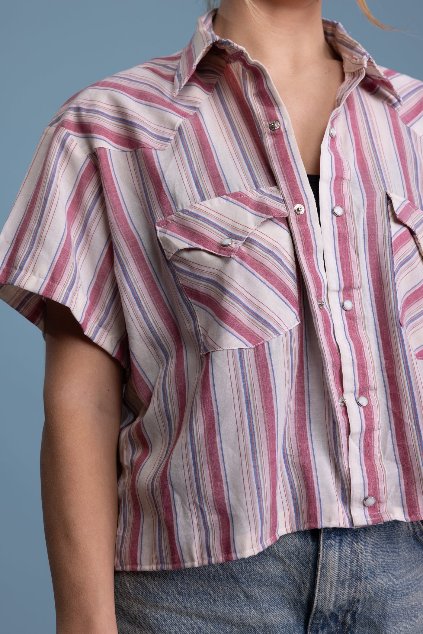 70's Reworked Striped Wrangler Shirt S/M