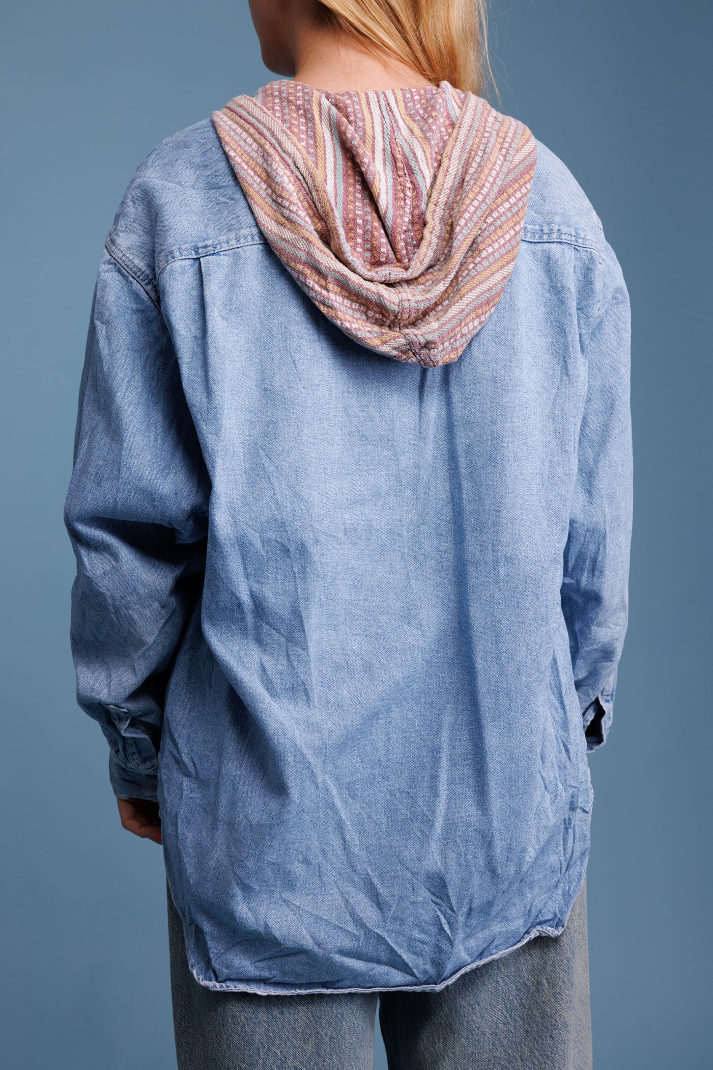 90’s Hooded Light Denim Shirt M/L