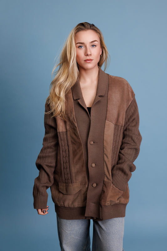 70's Suede Panelled Jacket M/L