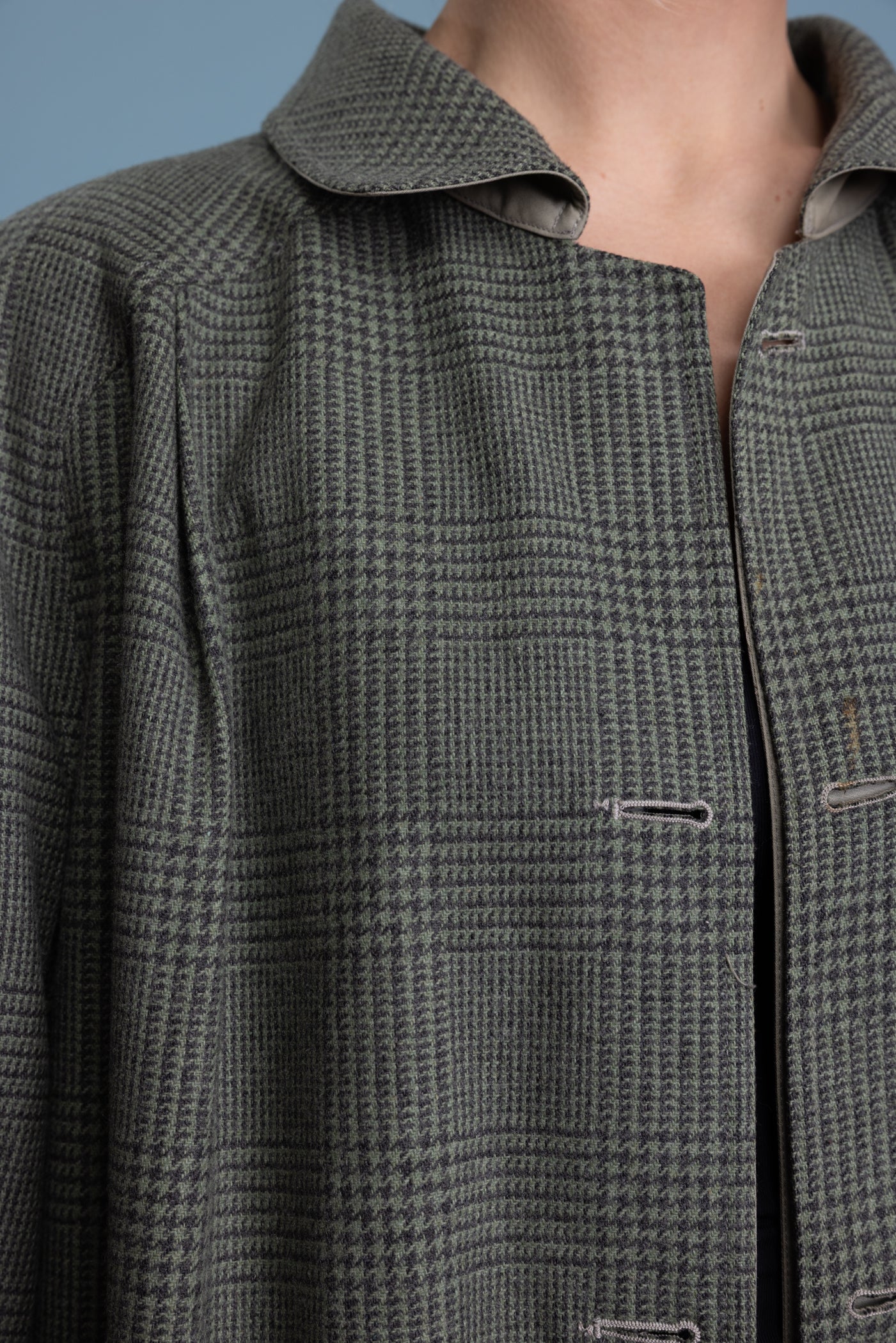 80's Reversible Houndstooth Mac Jacket L