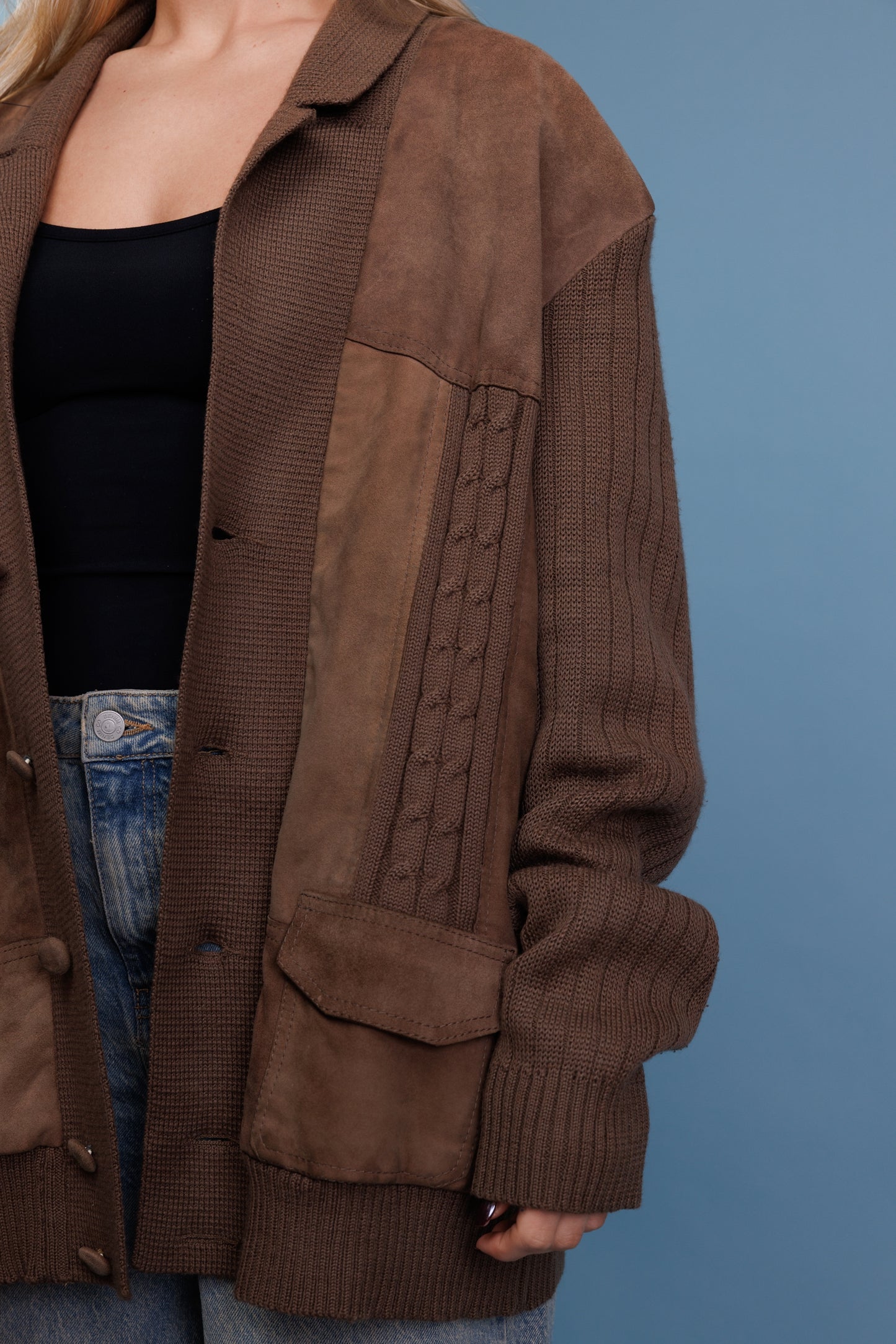 70's Suede Panelled Jacket M/L