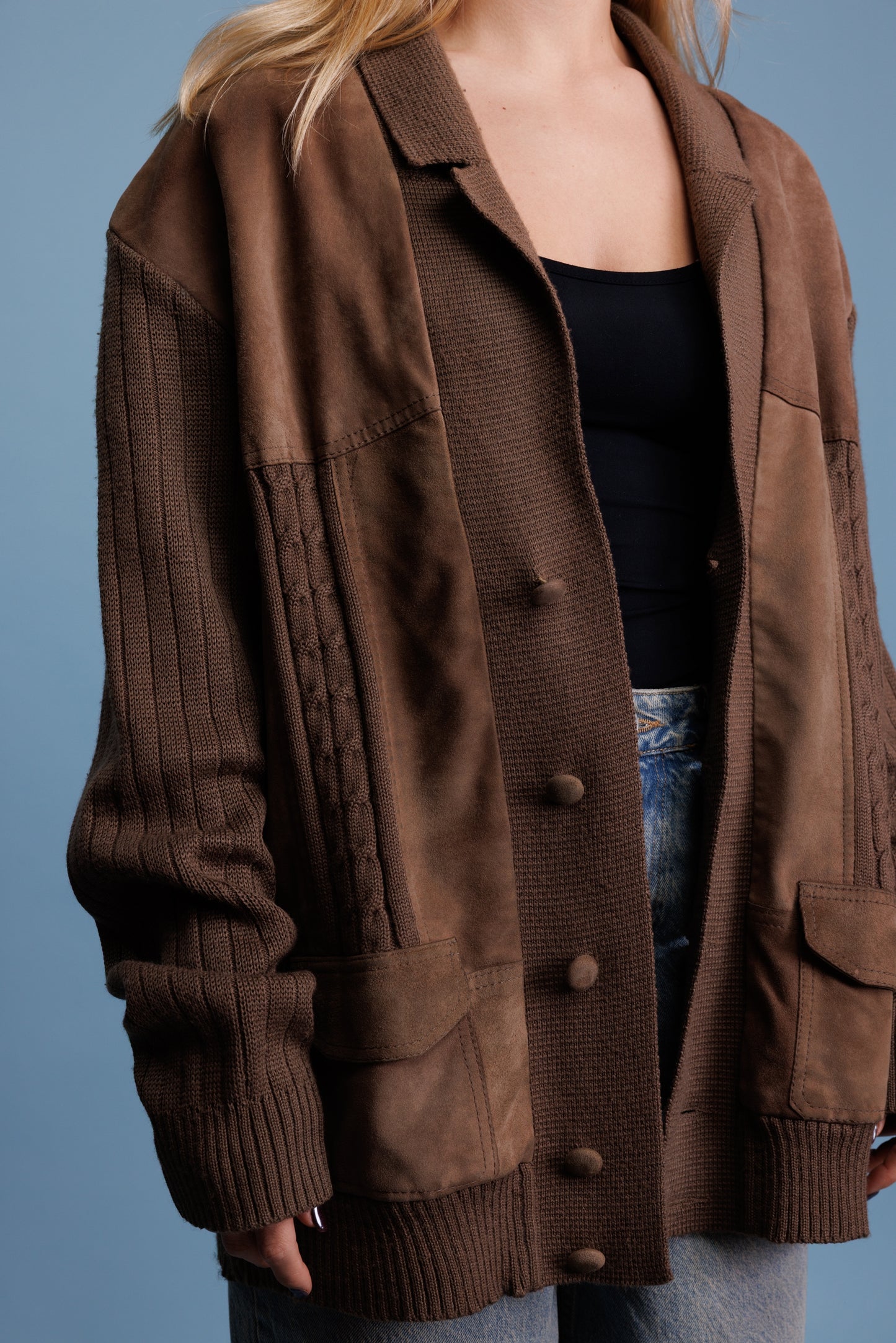 70's Suede Panelled Jacket M/L