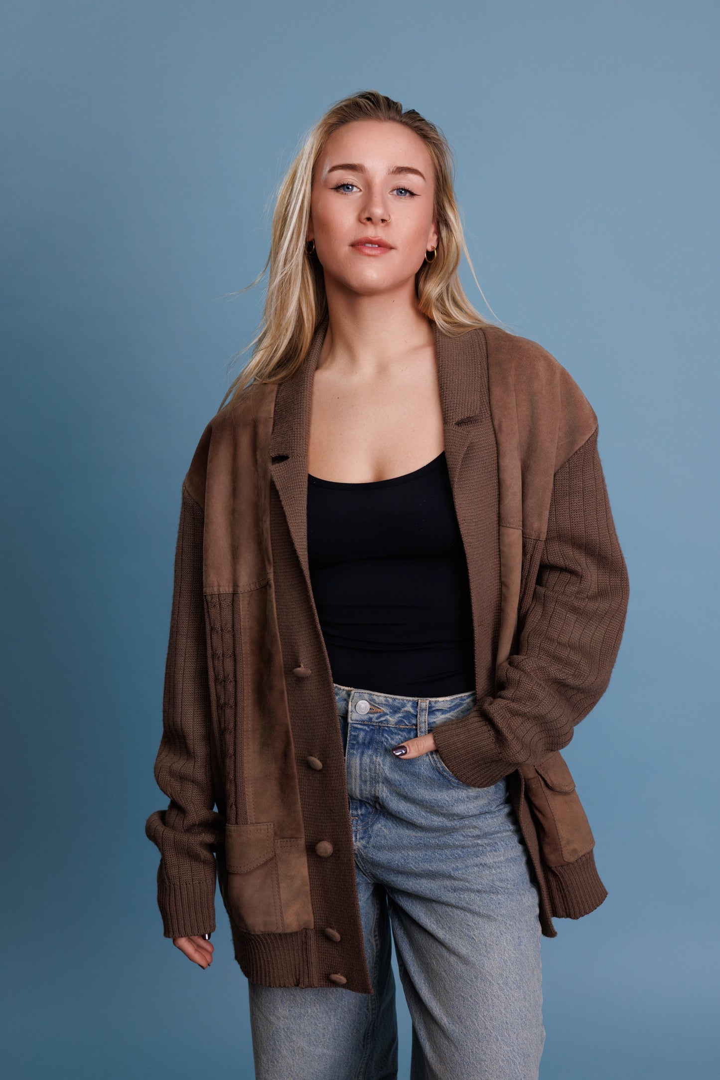 70's Suede Panelled Jacket M/L