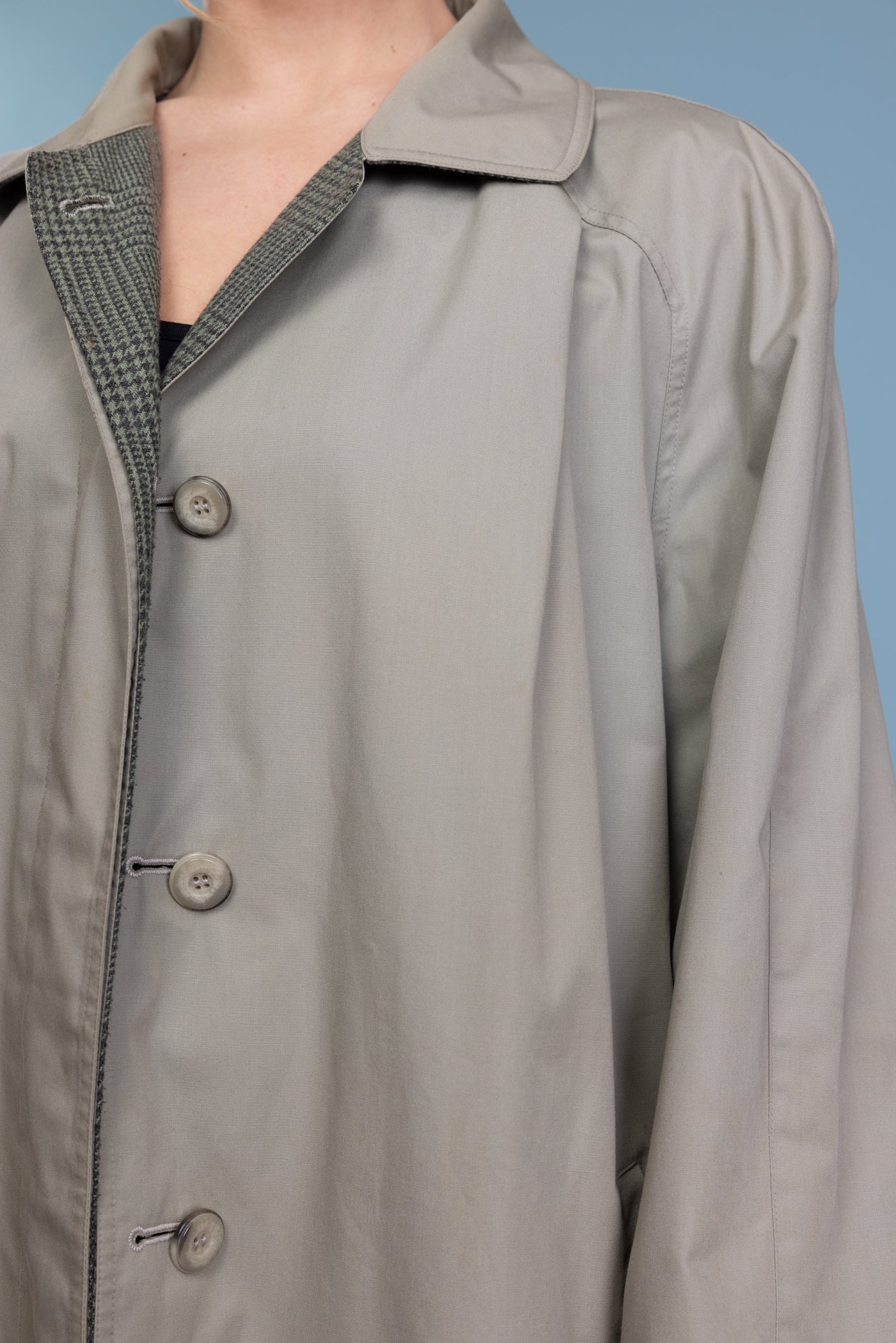 80's Reversible Houndstooth Mac Jacket L