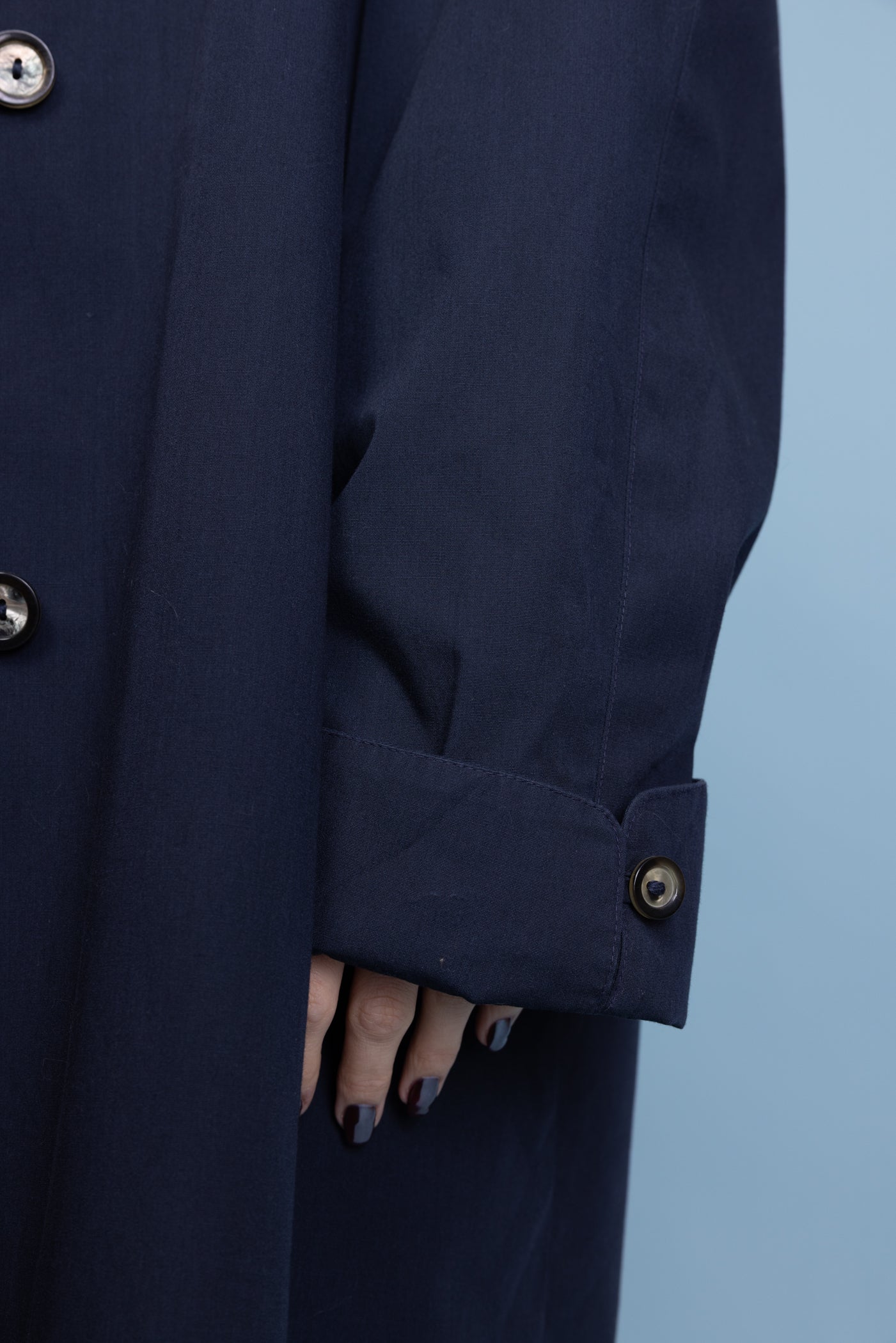 90's Navy Trench L