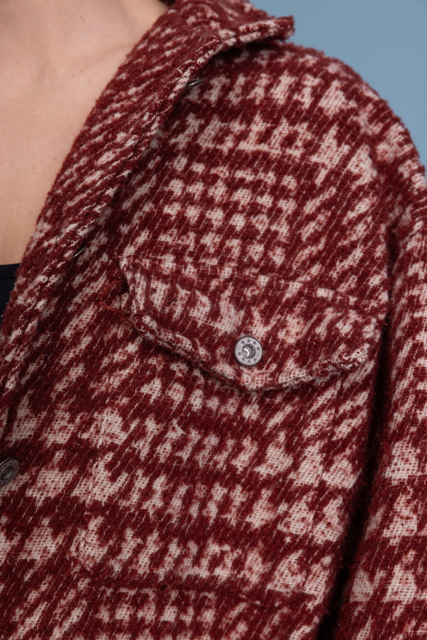 90's Boxy Houndstooth Shacket M