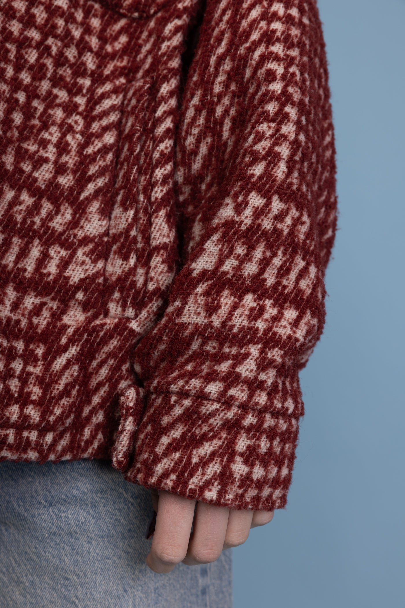 90's Boxy Houndstooth Shacket M