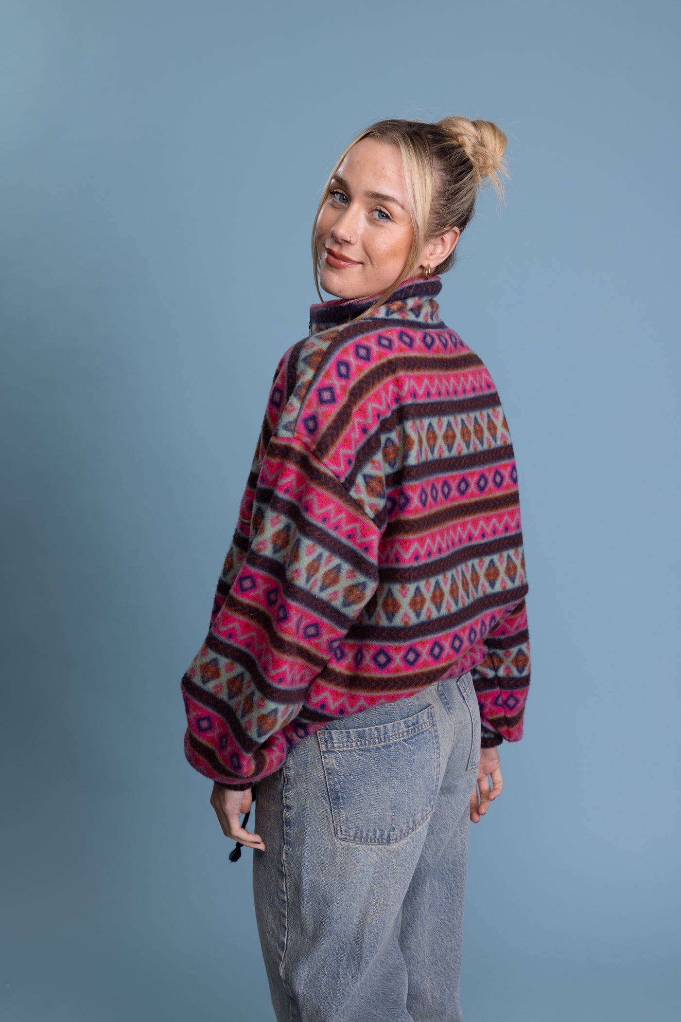 90's Supersoft Pink Aztec Fleece M/L