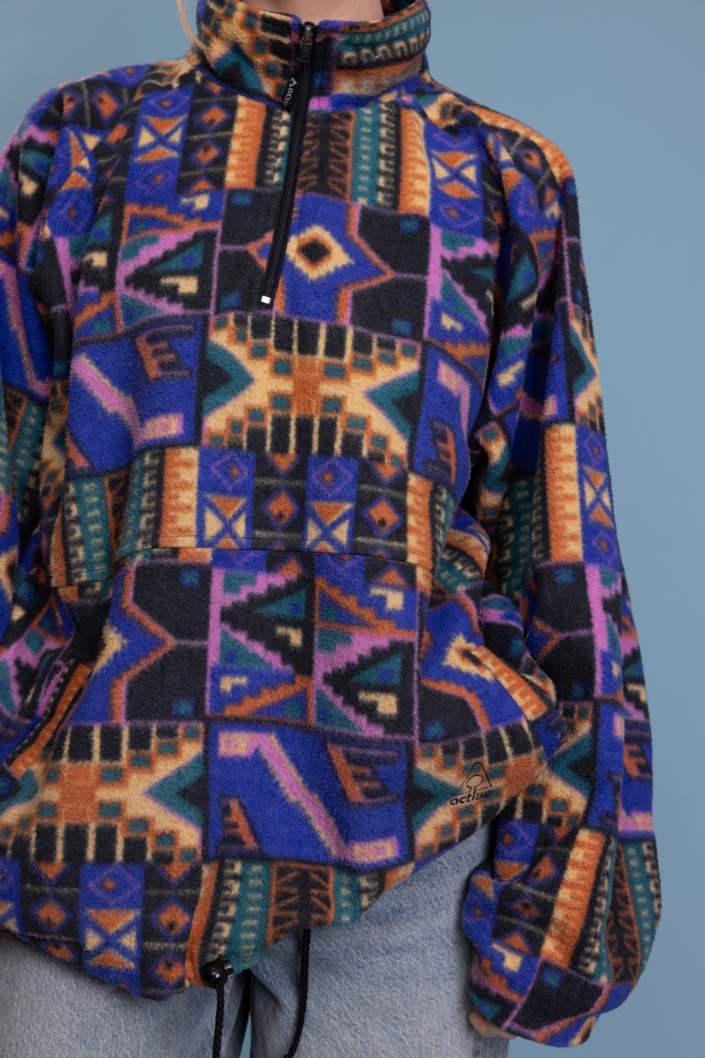 90's Purple Aztec Fleece L