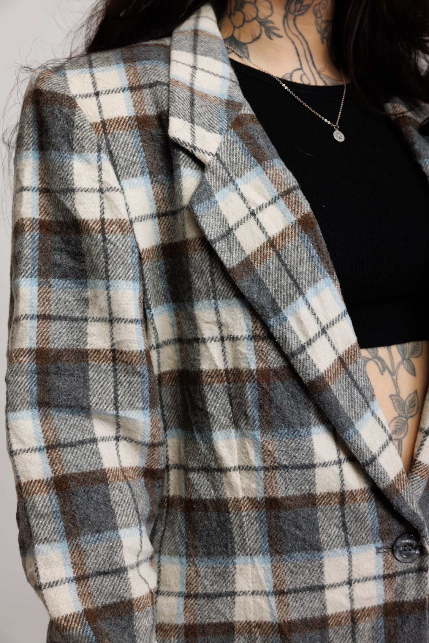 90's Check Oversized Blazer M/L