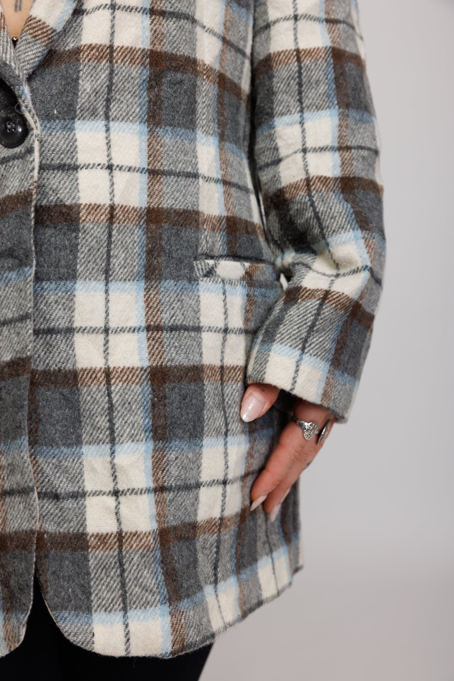 90's Check Oversized Blazer M/L