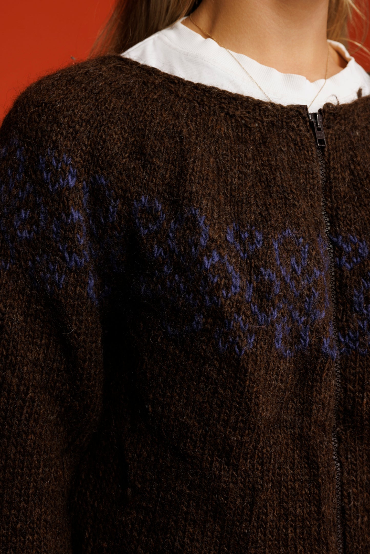 70's Handknit Wool Cardigan Jacket M/L