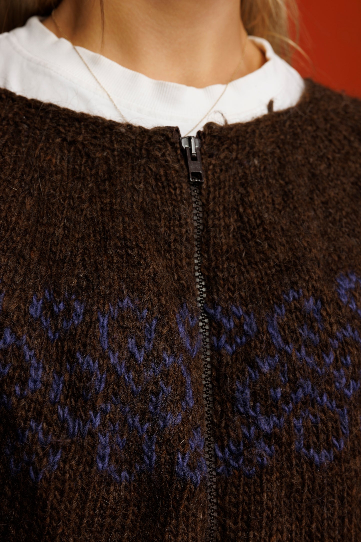 70's Handknit Wool Cardigan Jacket M/L