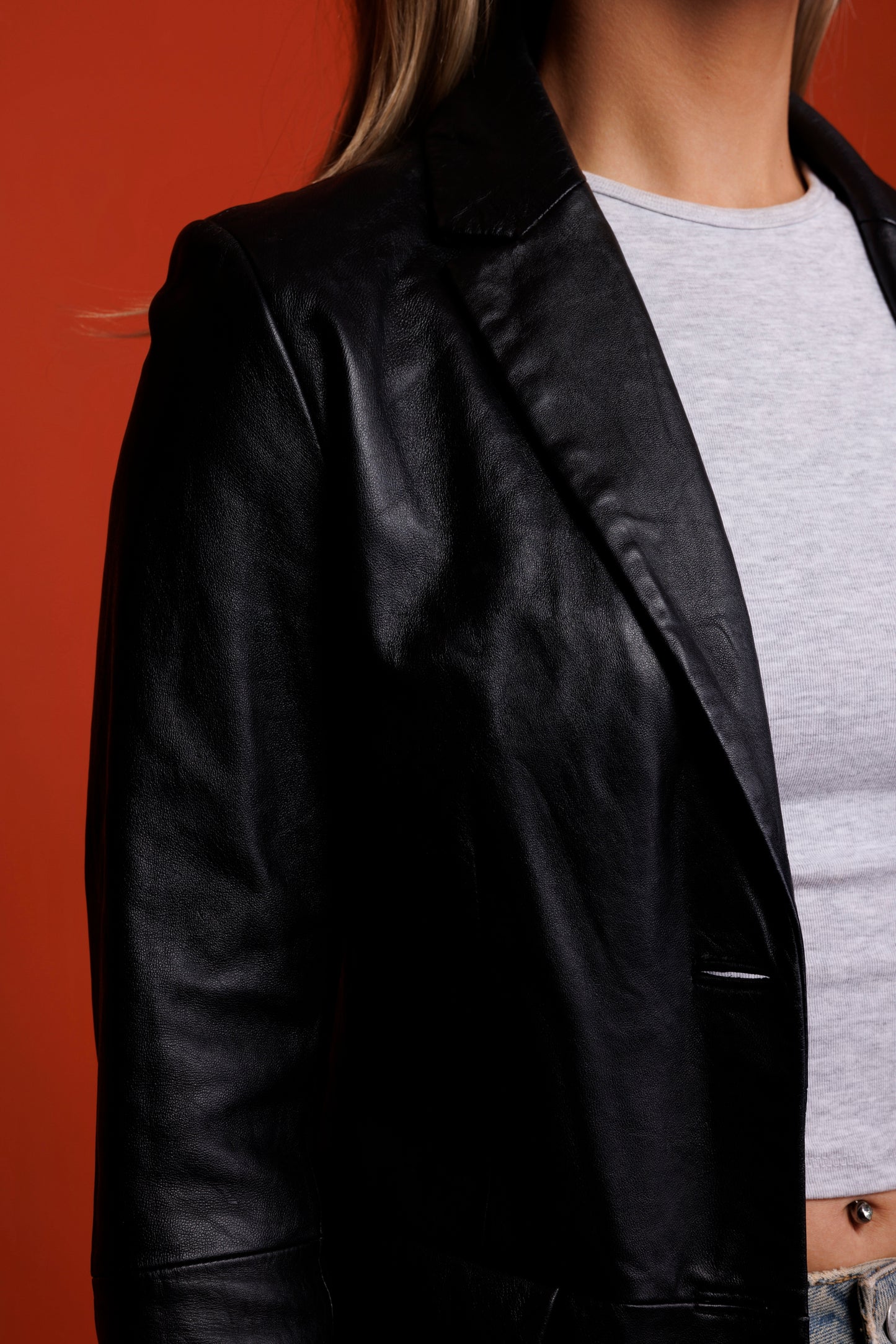 70's Leather Blazer S/M