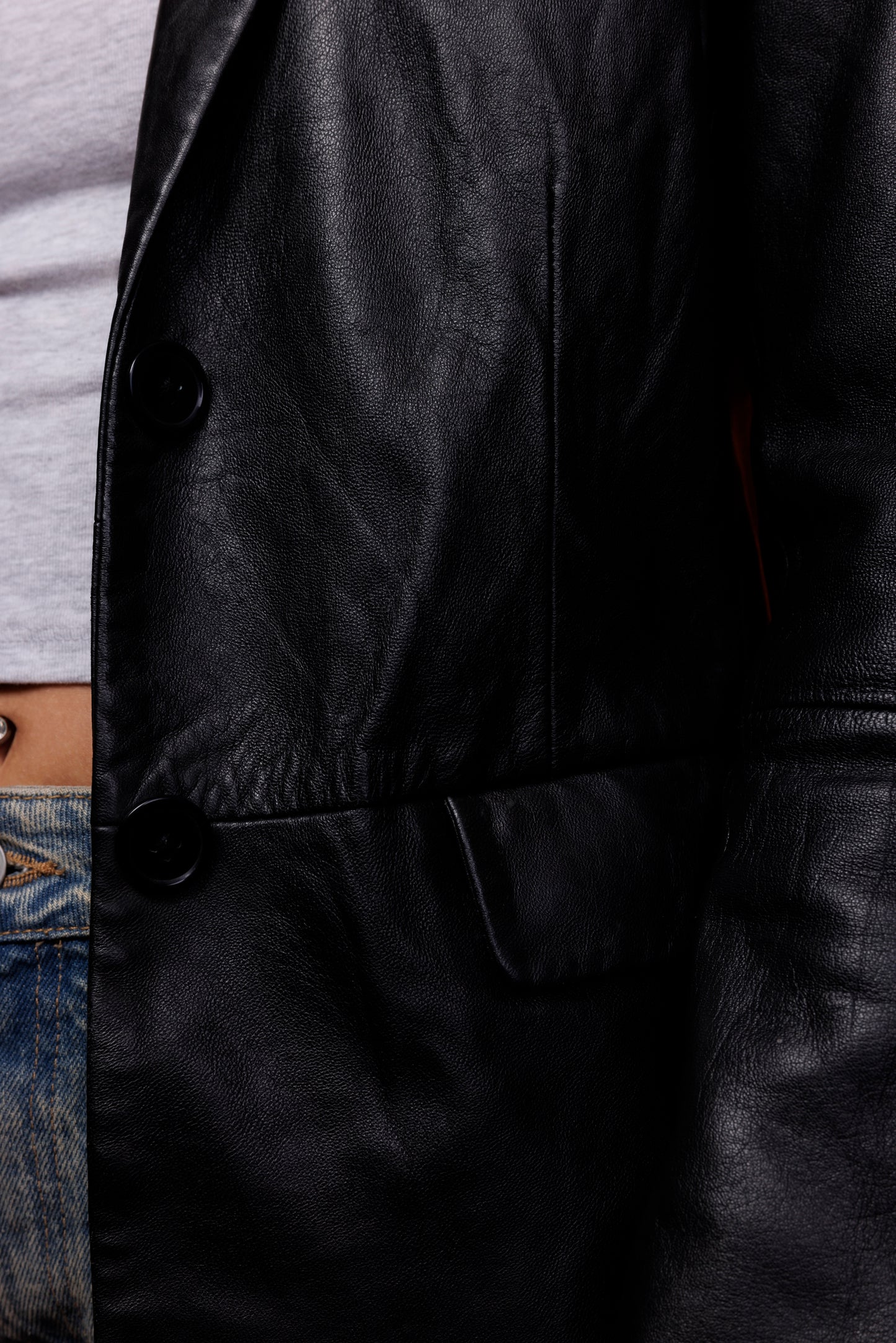 70's Leather Blazer S/M