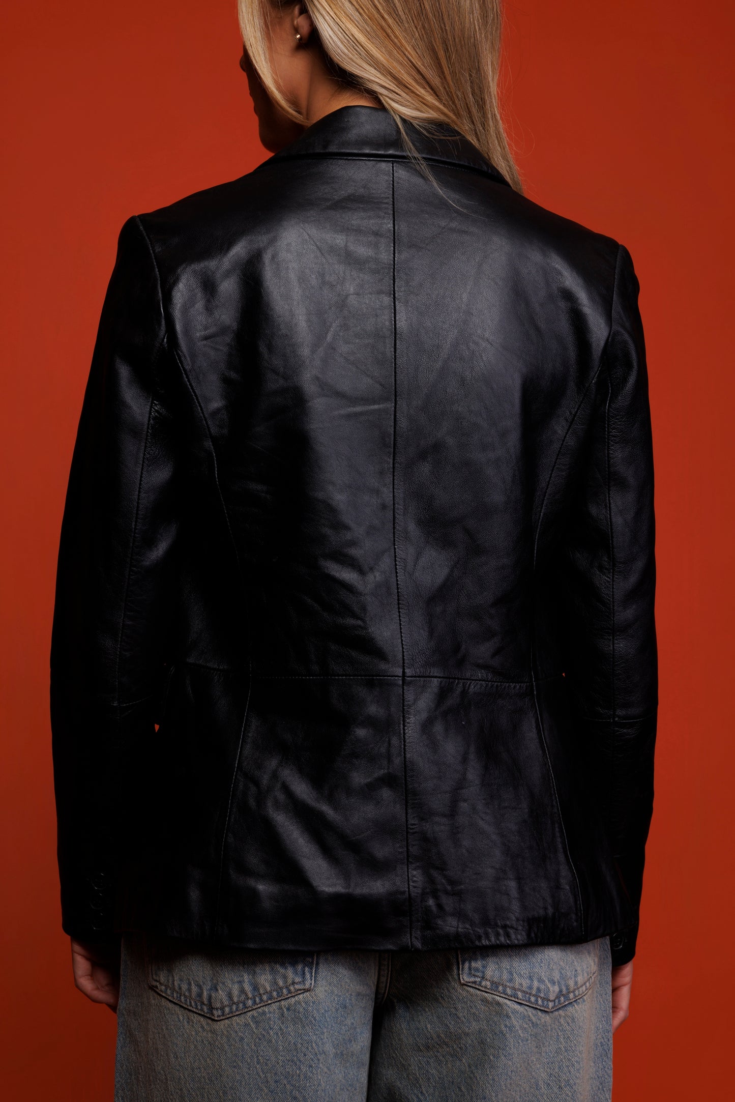 70's Leather Blazer S/M