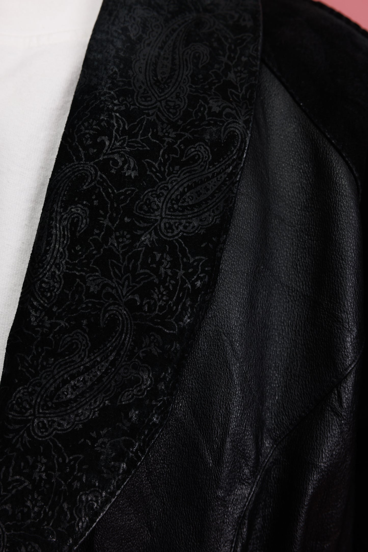 80's Leather & Suede Car Coat M/L