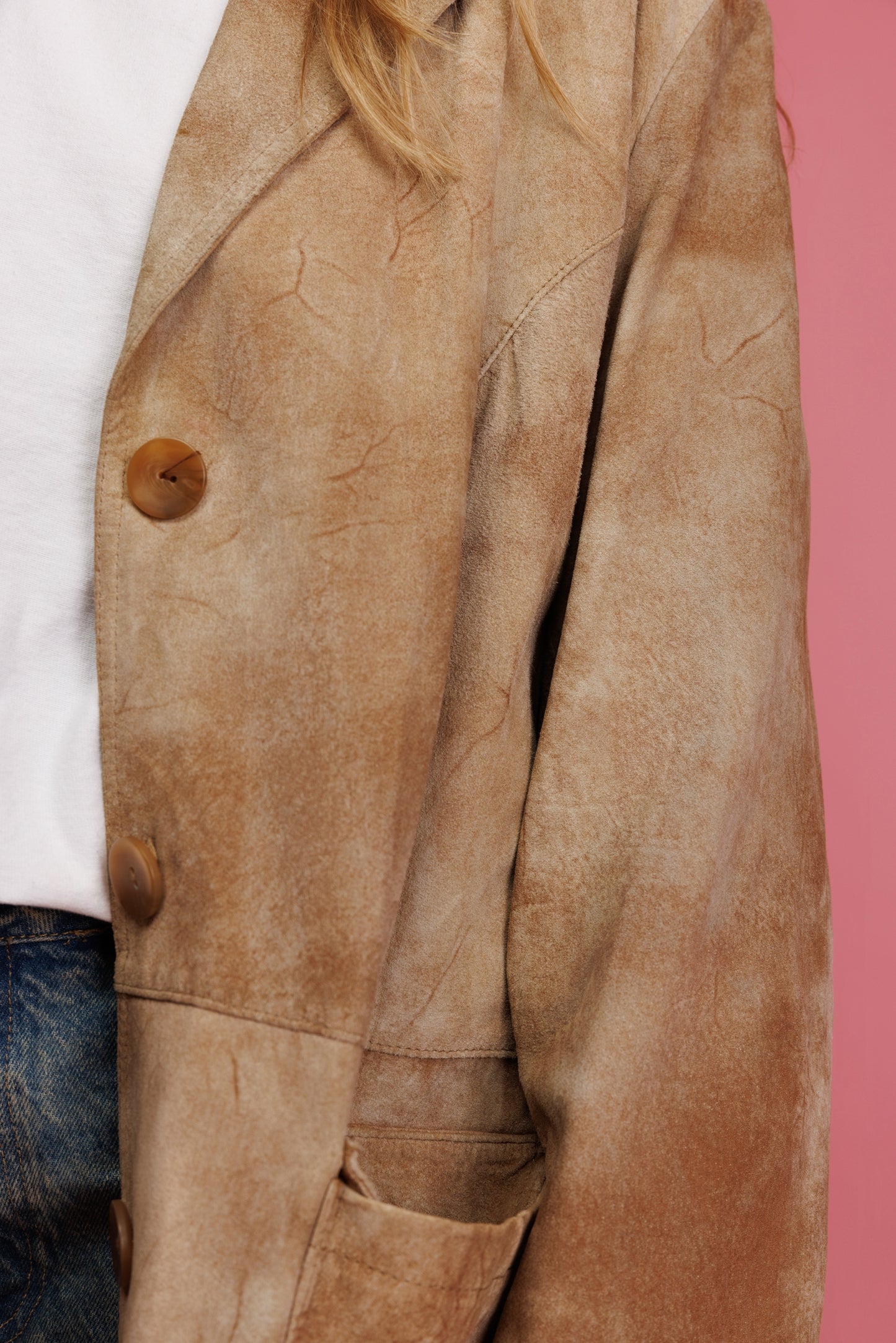 70's Suede Distressed Maxi Coat M/L