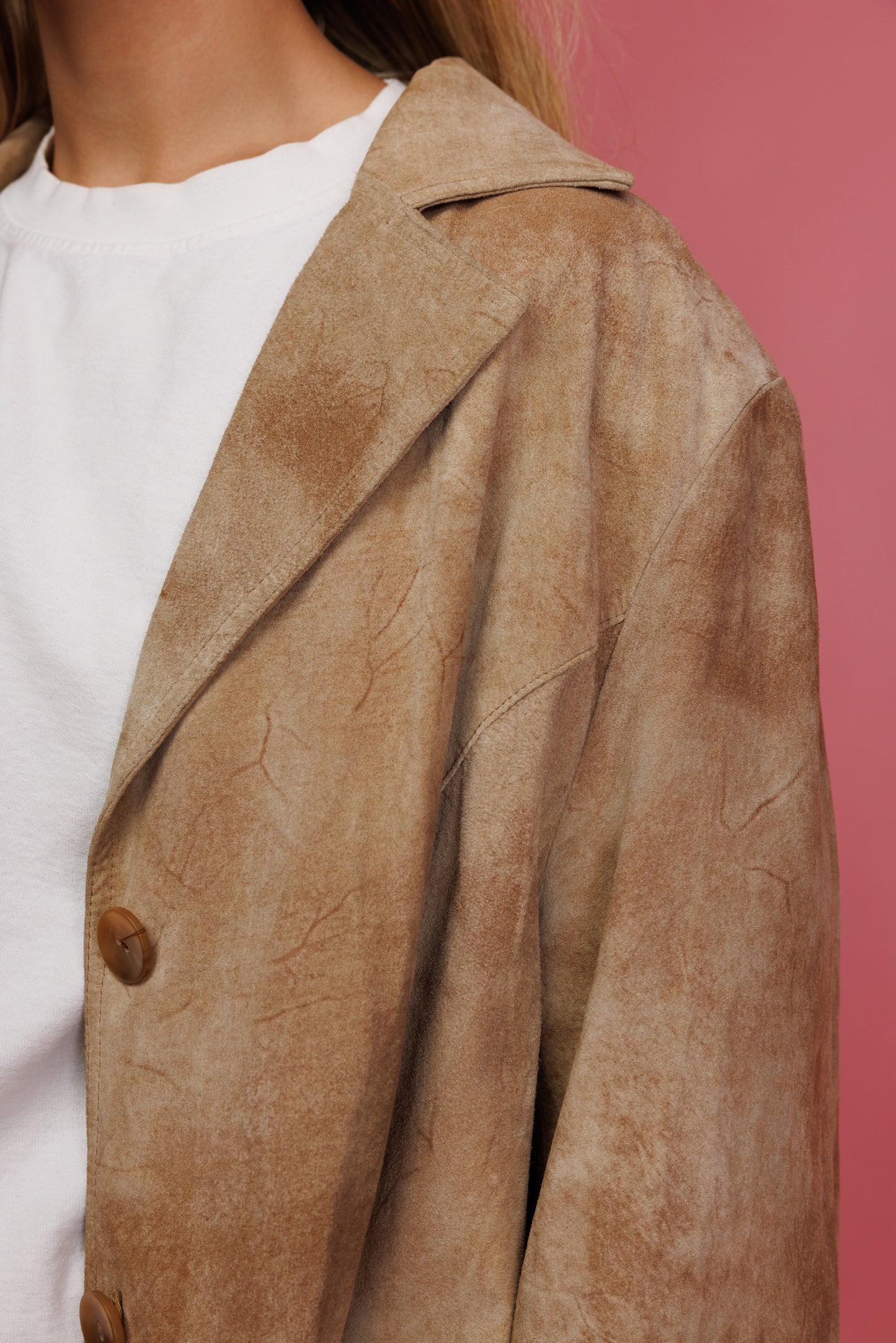 70's Suede Distressed Maxi Coat M/L