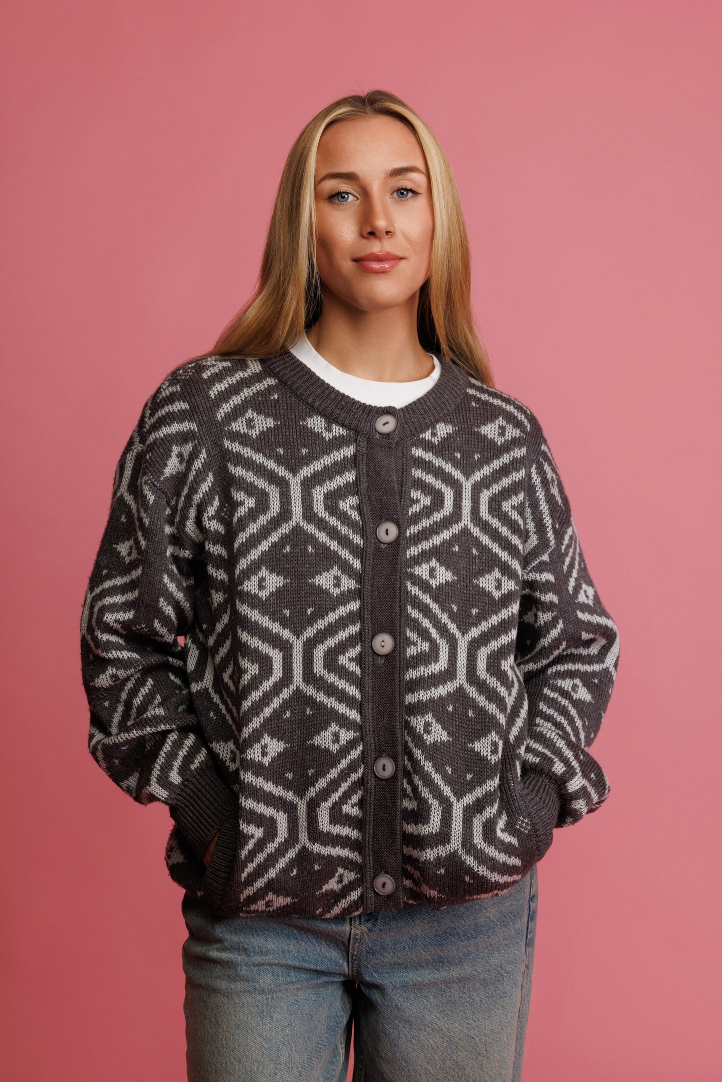 80's Hexagonal Cardi Coat M