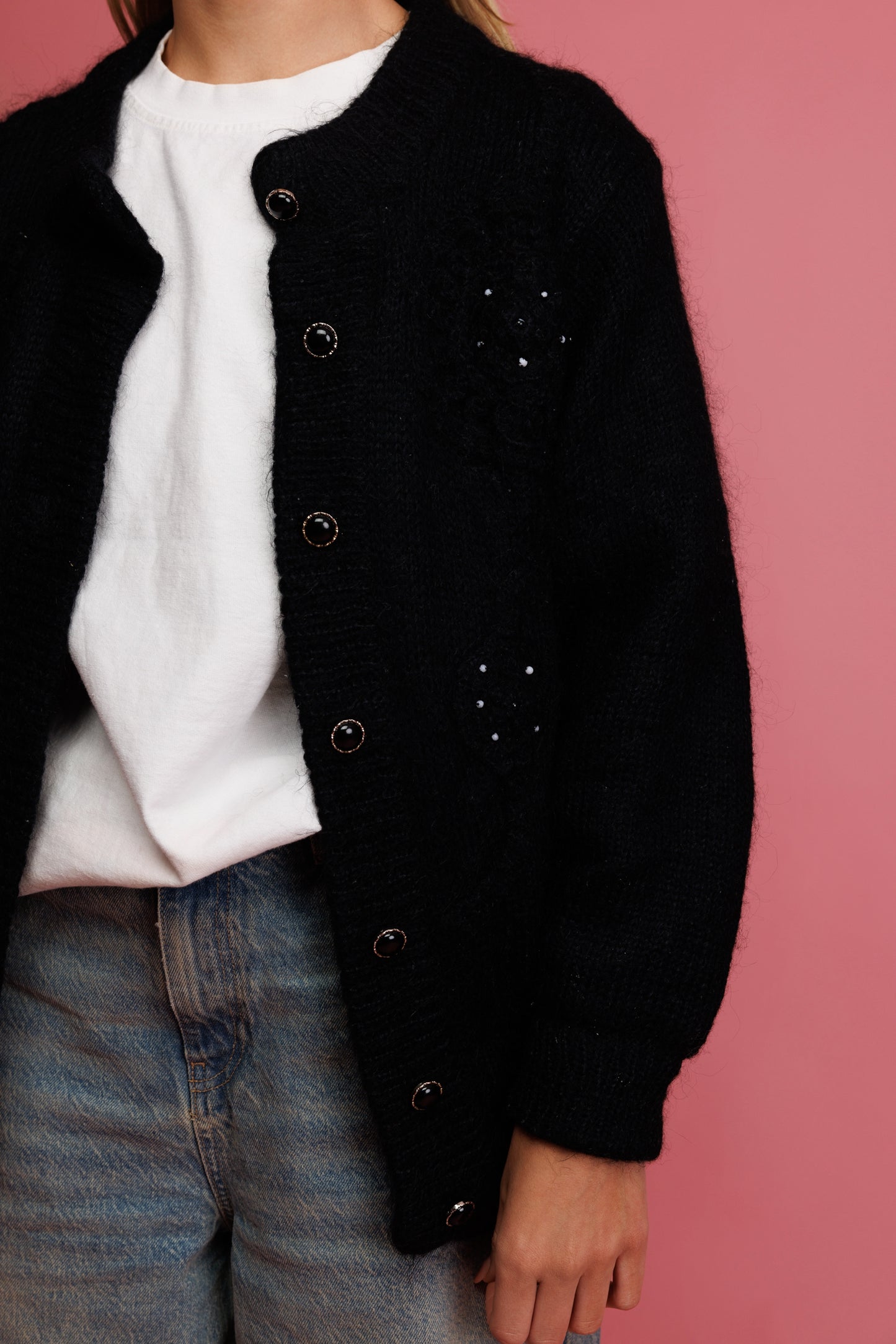 80's Angora Cardigan S/M