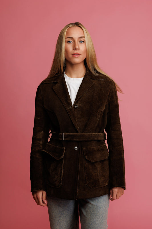 1970's Chocolate Suede Jacket M