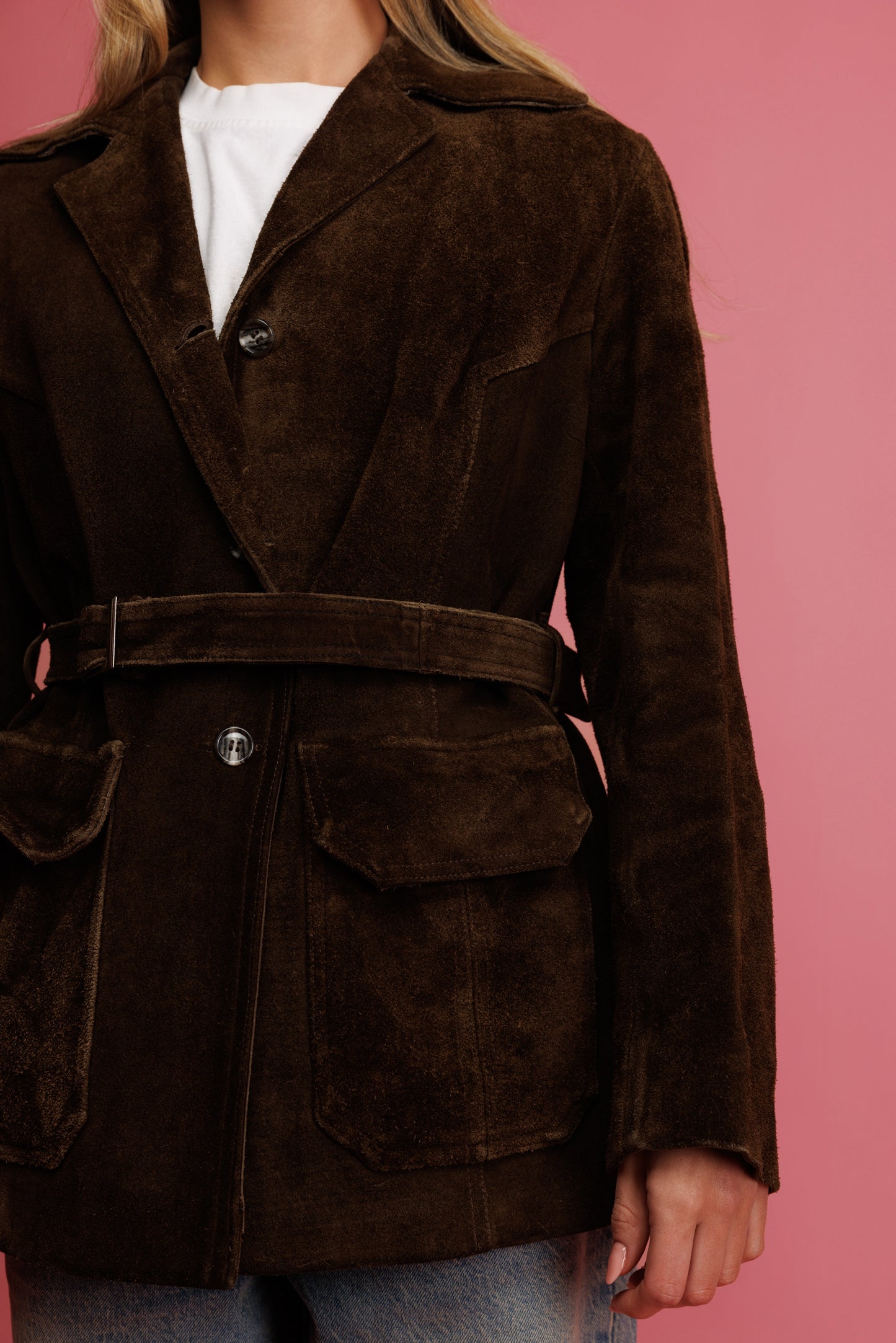 1970's Chocolate Suede Jacket M