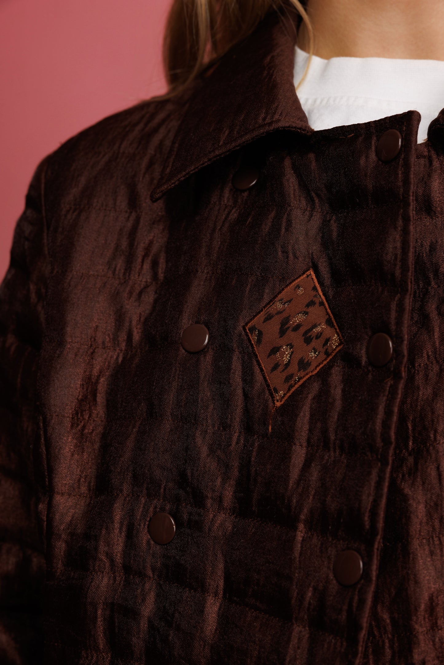 80's Brown Quilted Jacket M