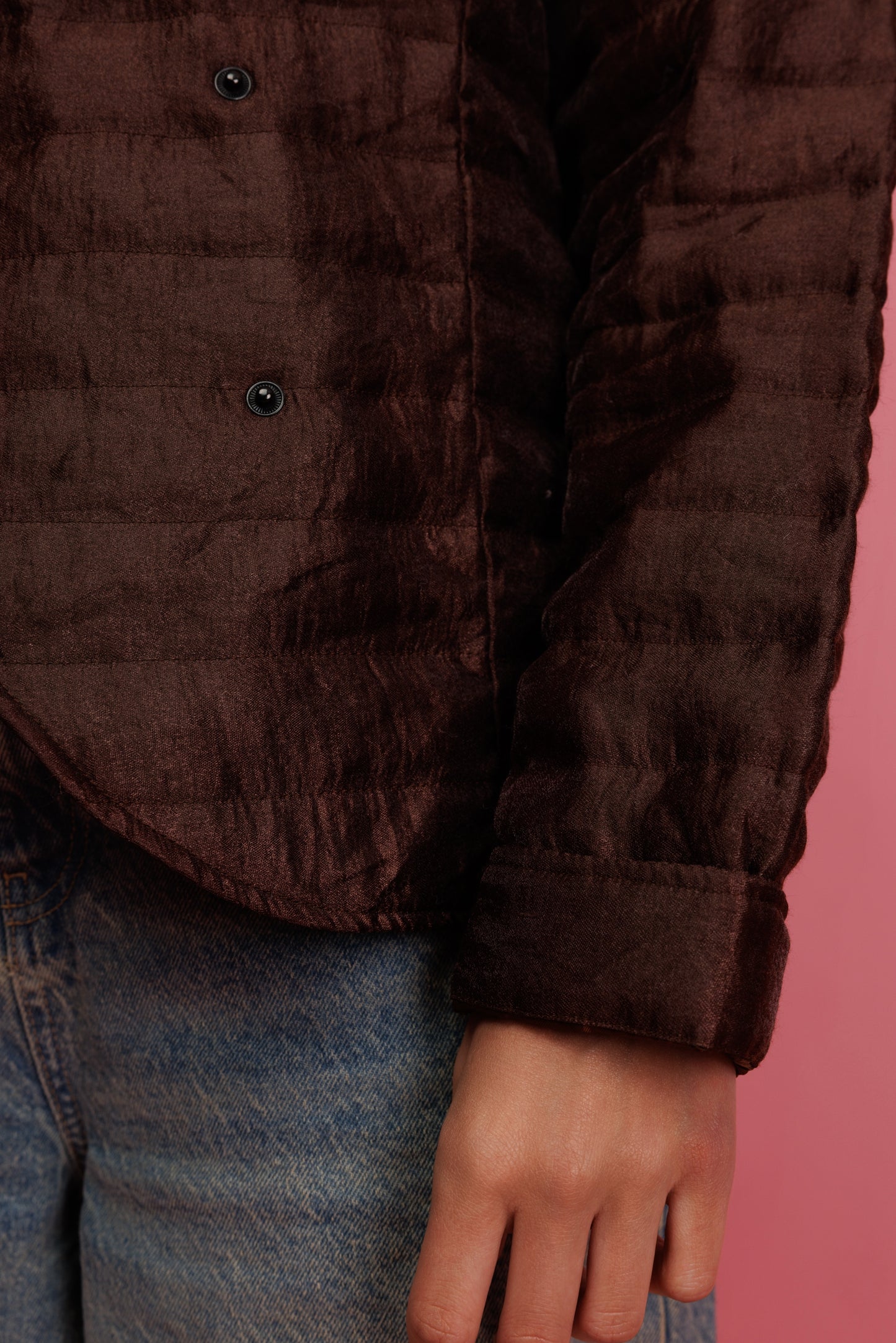 80's Brown Quilted Jacket M