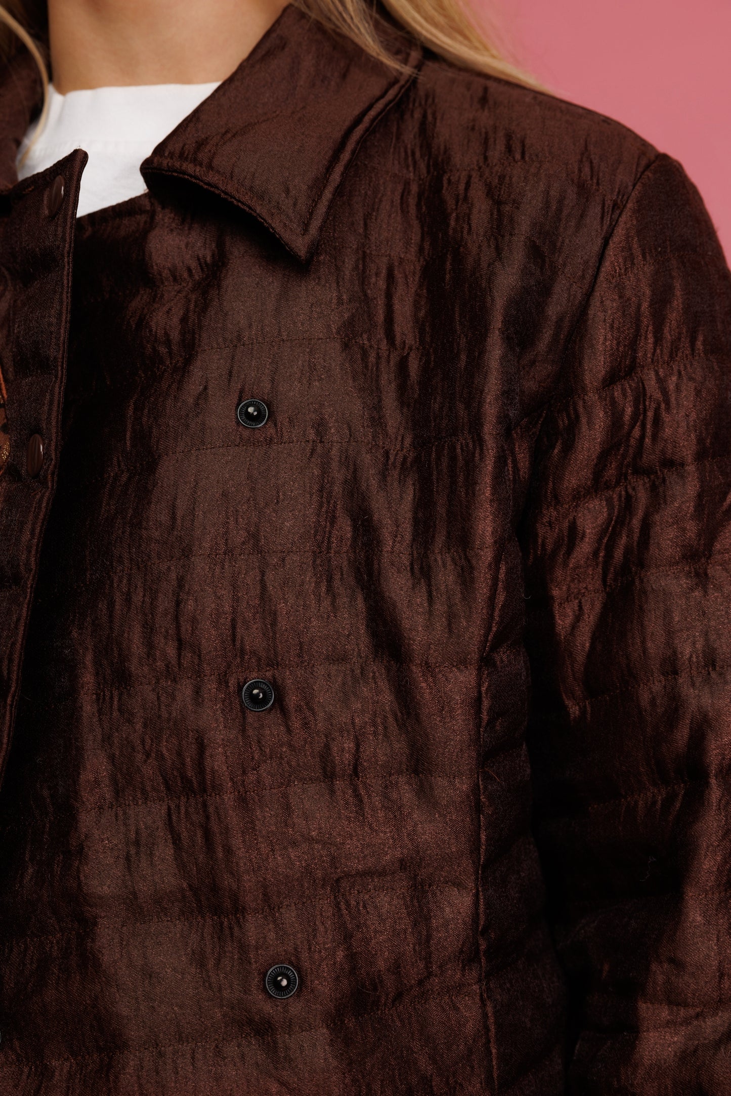80's Brown Quilted Jacket M