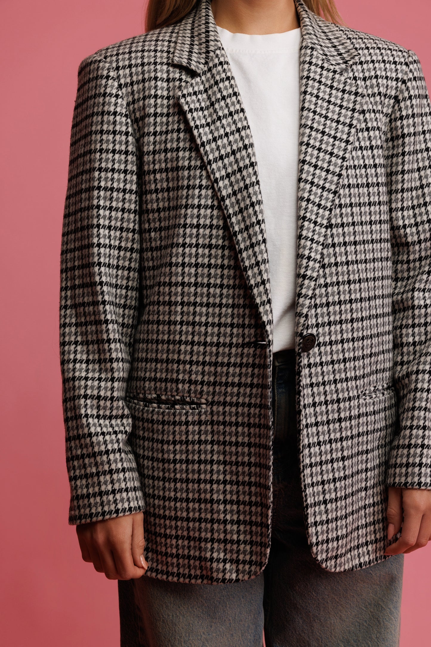 80's Grey Check Blazer M/L