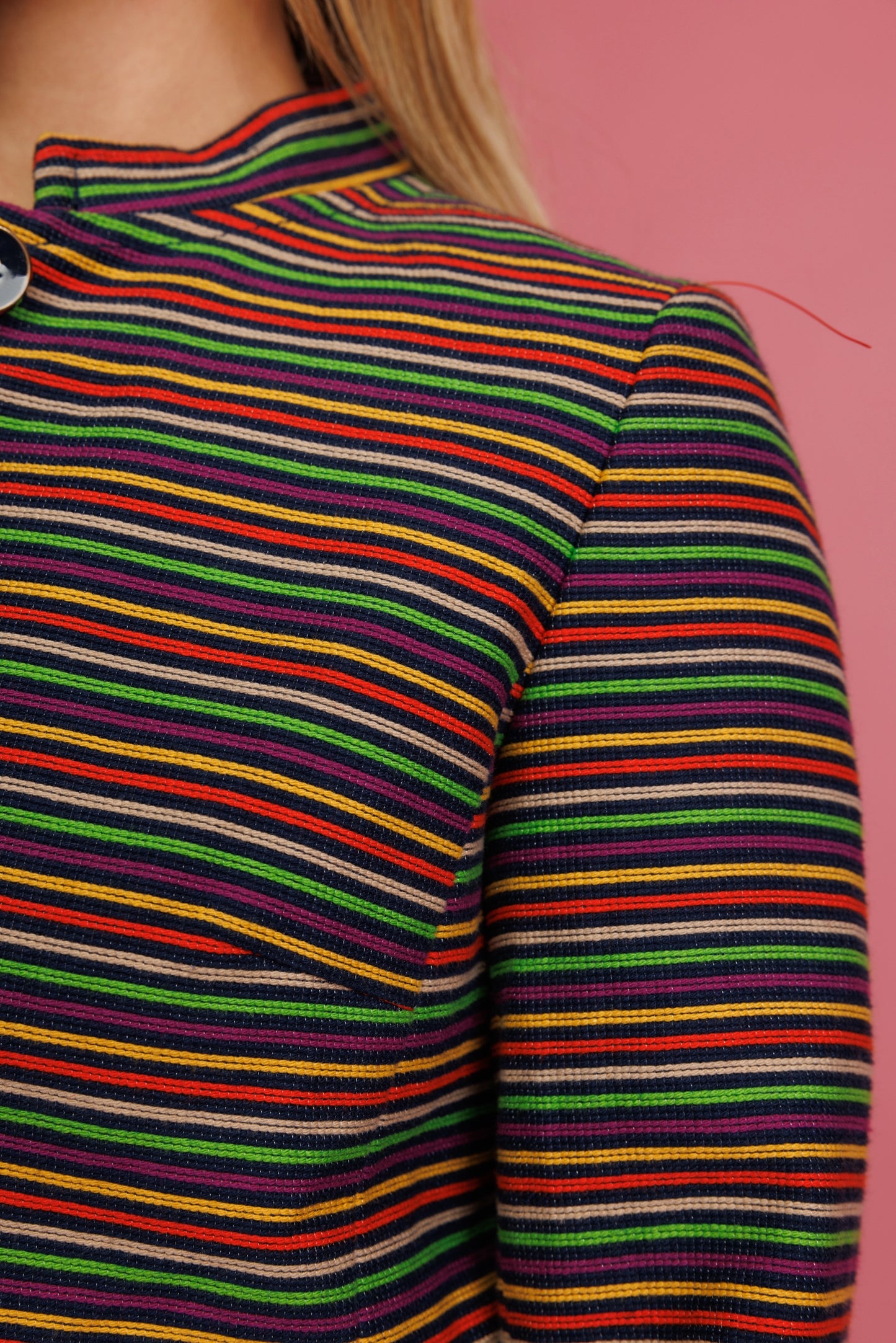 70's Colourful Striped Cropped Jacket S