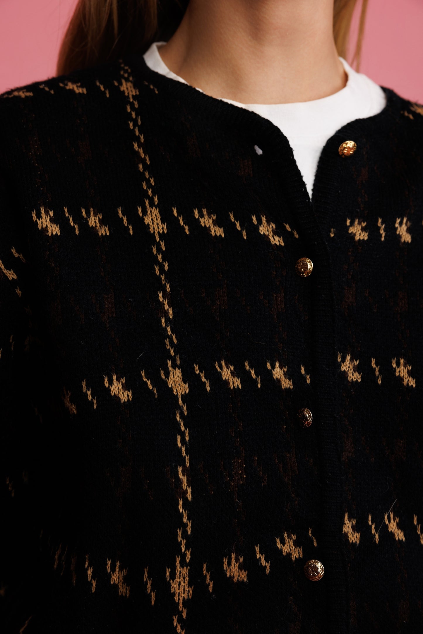 90's Check Cardigan M