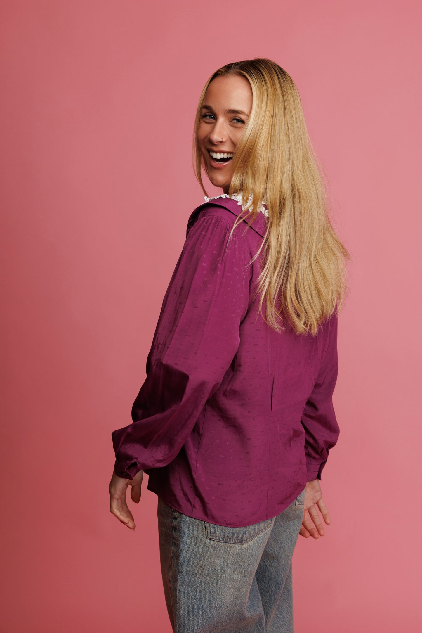 90's Exaggerated Collar Shirt M