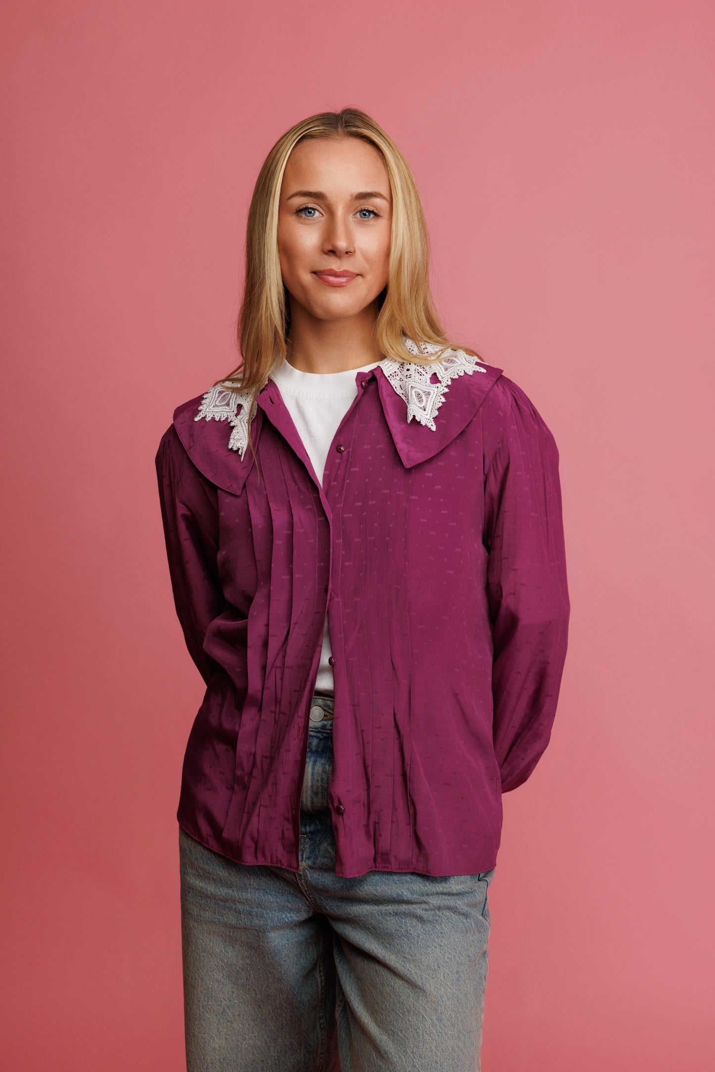 90's Exaggerated Collar Shirt M