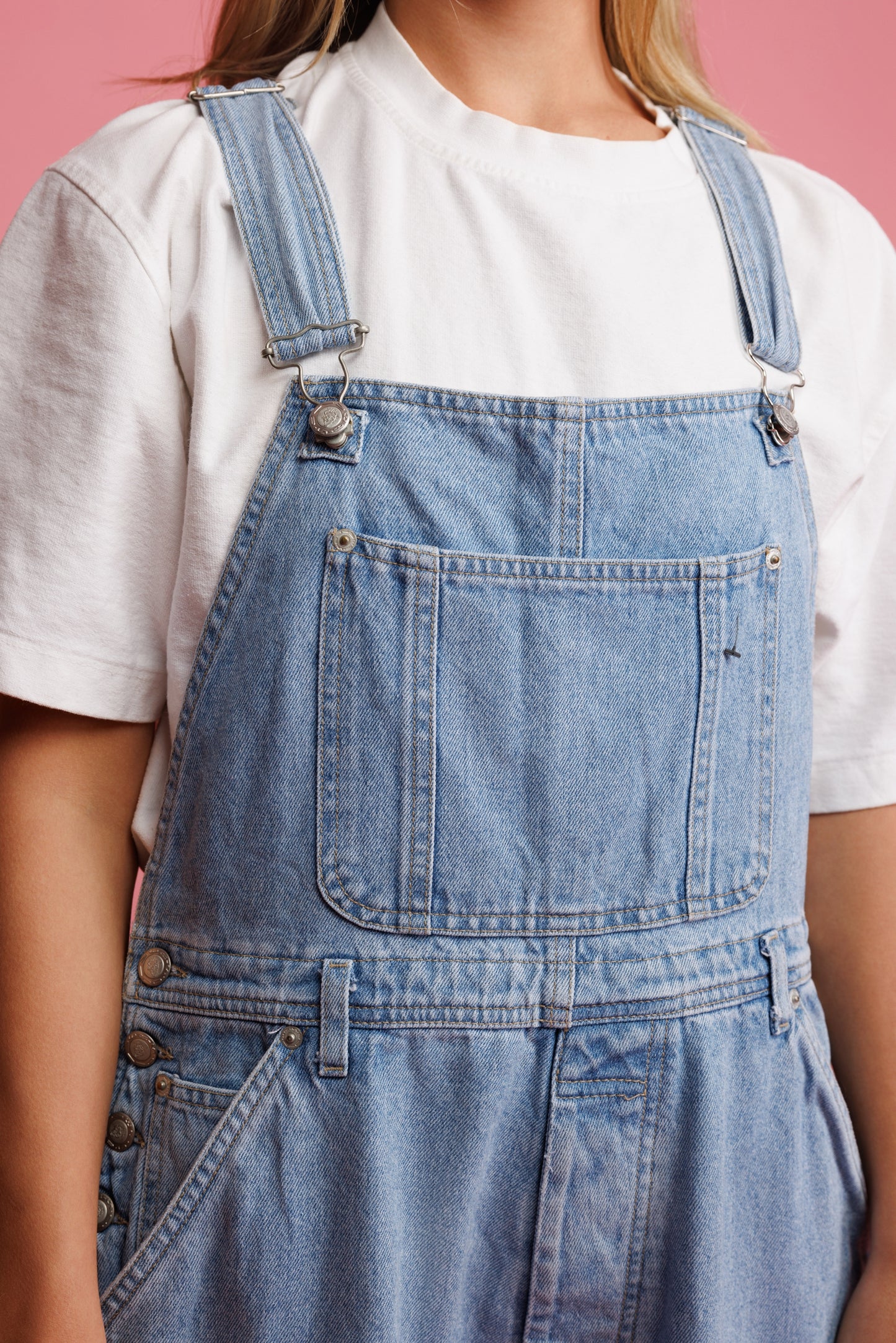 90's Light Denim Dungarees S/M
