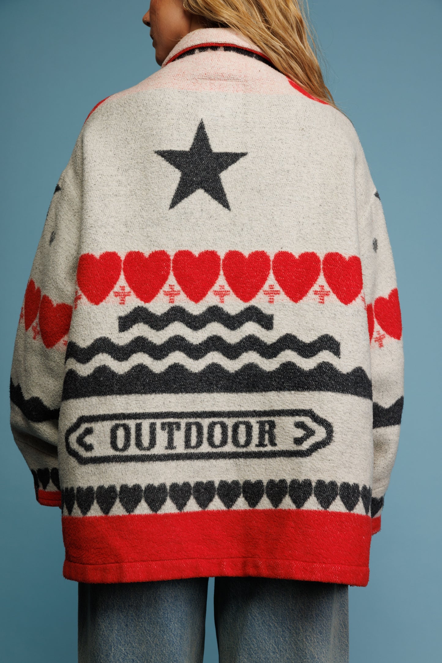 80's Wool Blanket Coat M/L