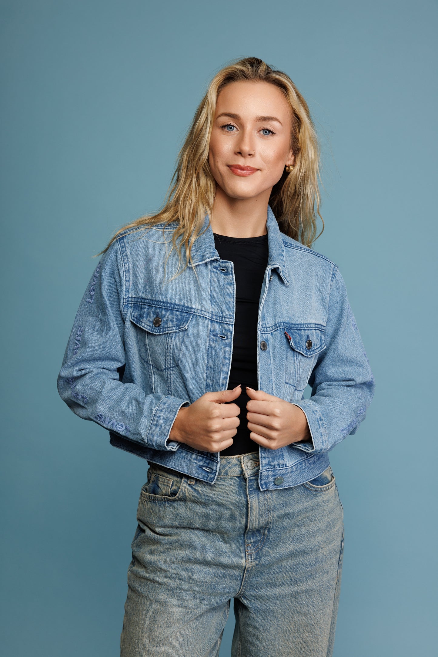 90's Cropped Light Denim Jacket S/M