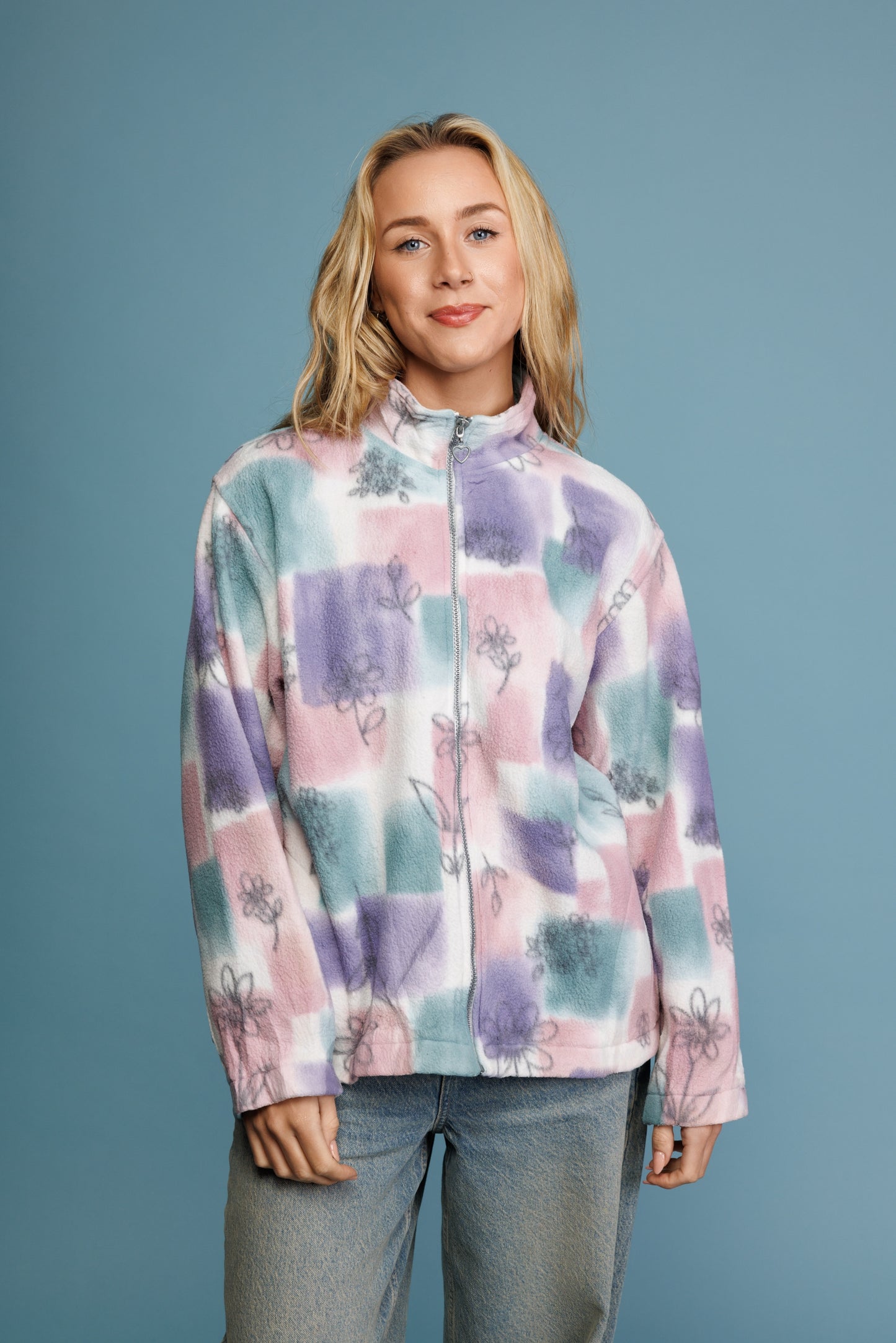 80's Pastel Patterned Fleece S/M