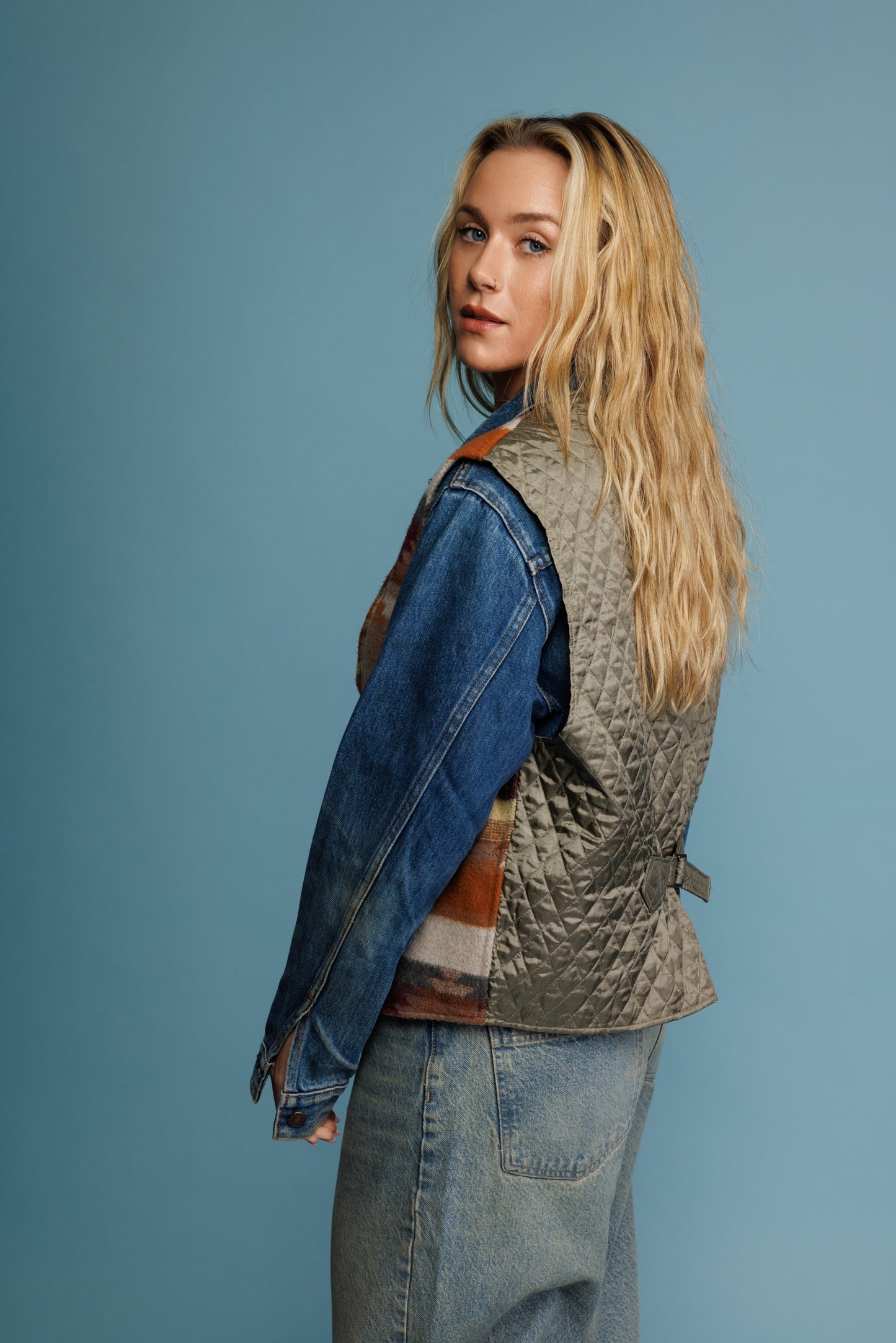 90's Earth Tone Aztec Vest/Gilet M