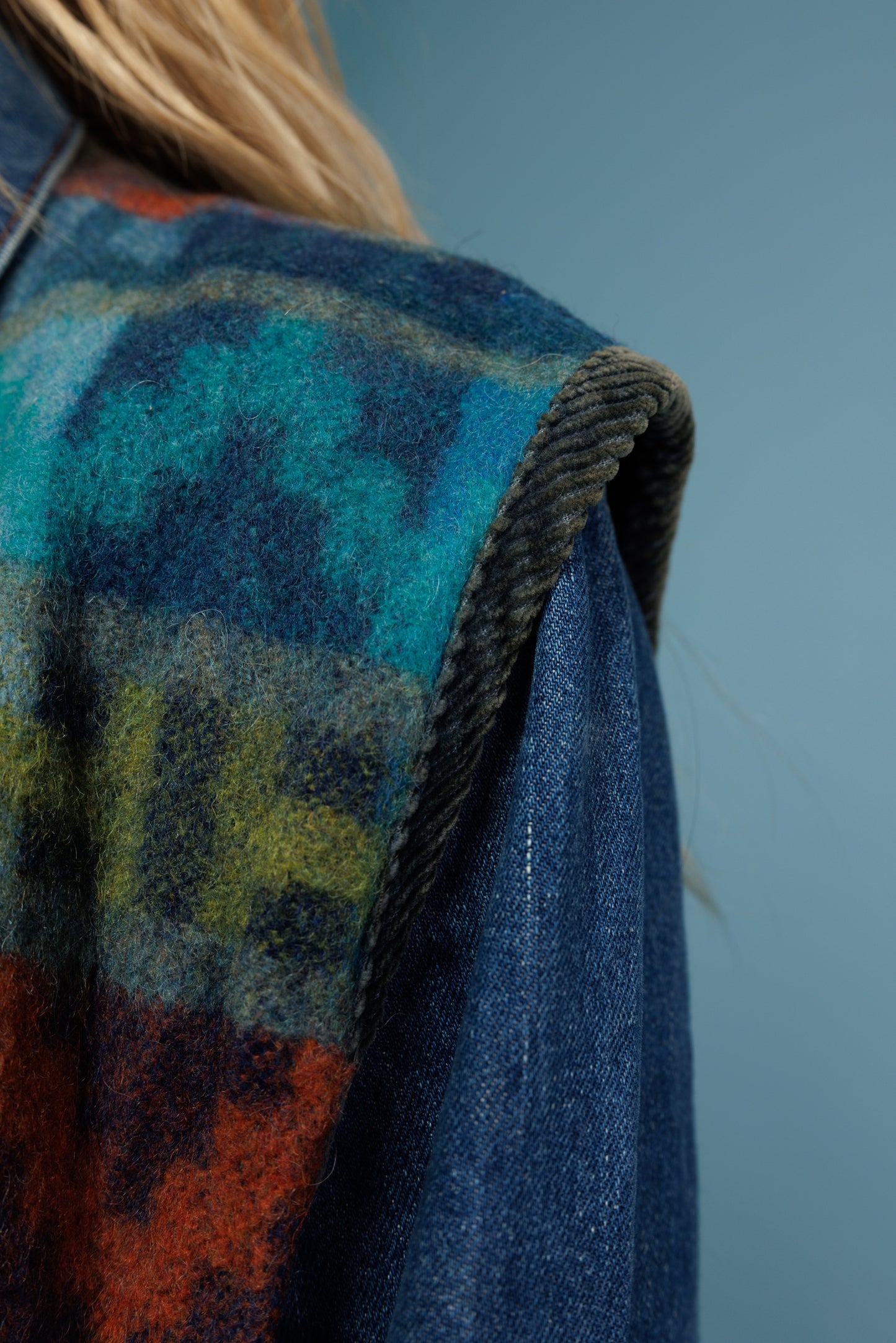 80's Blue Aztec Gilet L