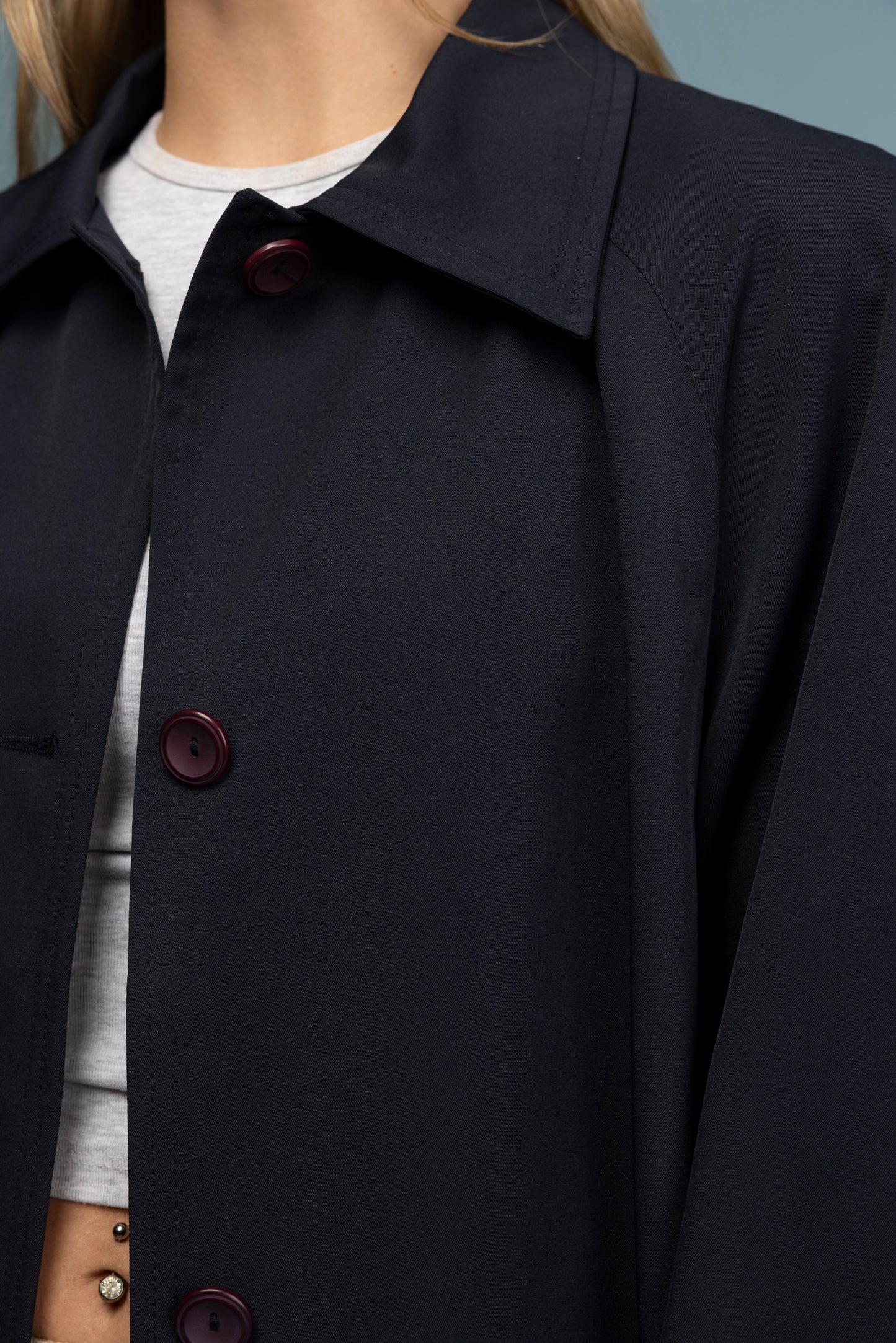 90's Navy Trenchcoat L