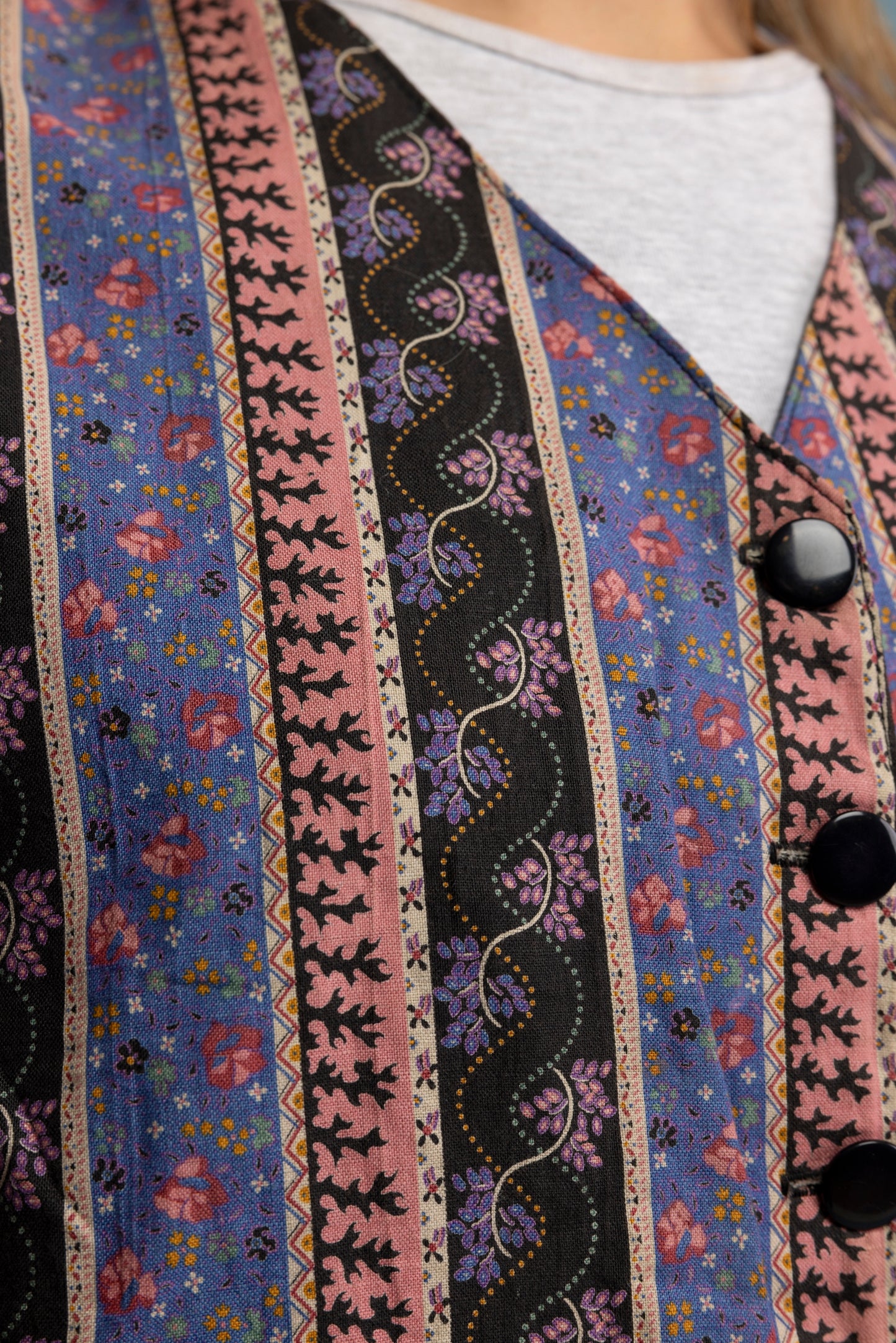 90's Patchwork Floral Cotton Vest M