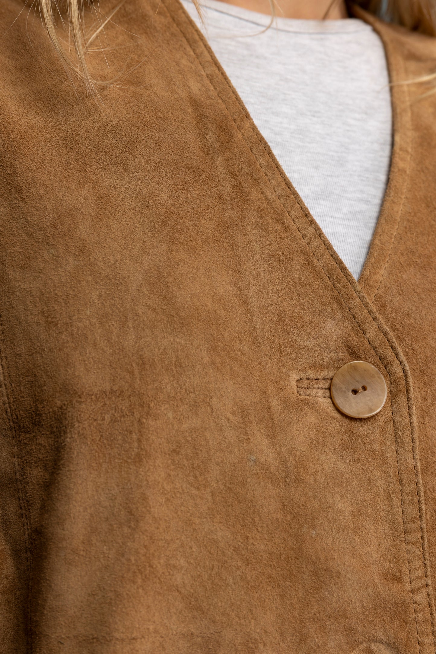 1970's Deadstock Suede Waistcoat L