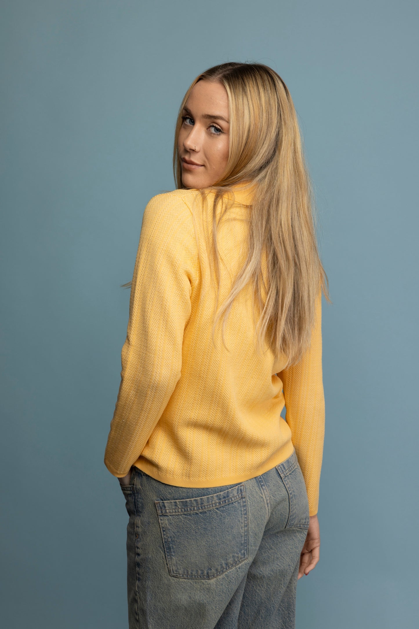1970's Perfect Yellow Cardigan S