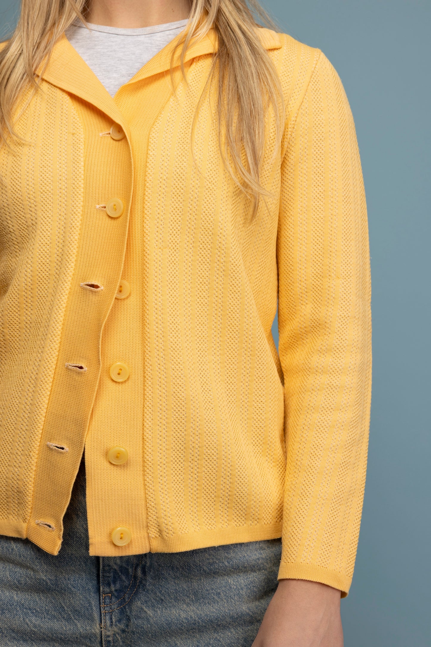 1970's Perfect Yellow Cardigan S