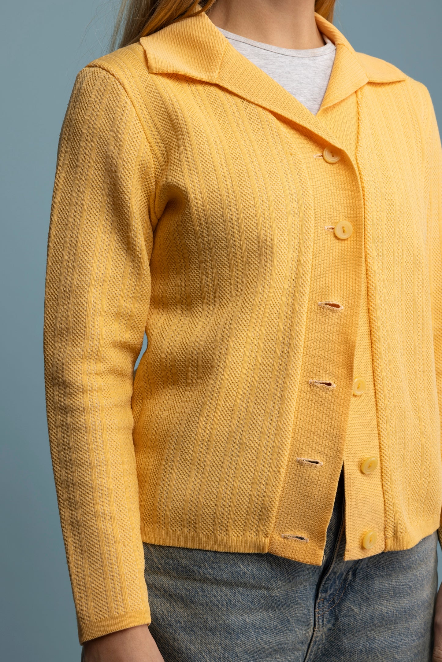 1970's Perfect Yellow Cardigan S